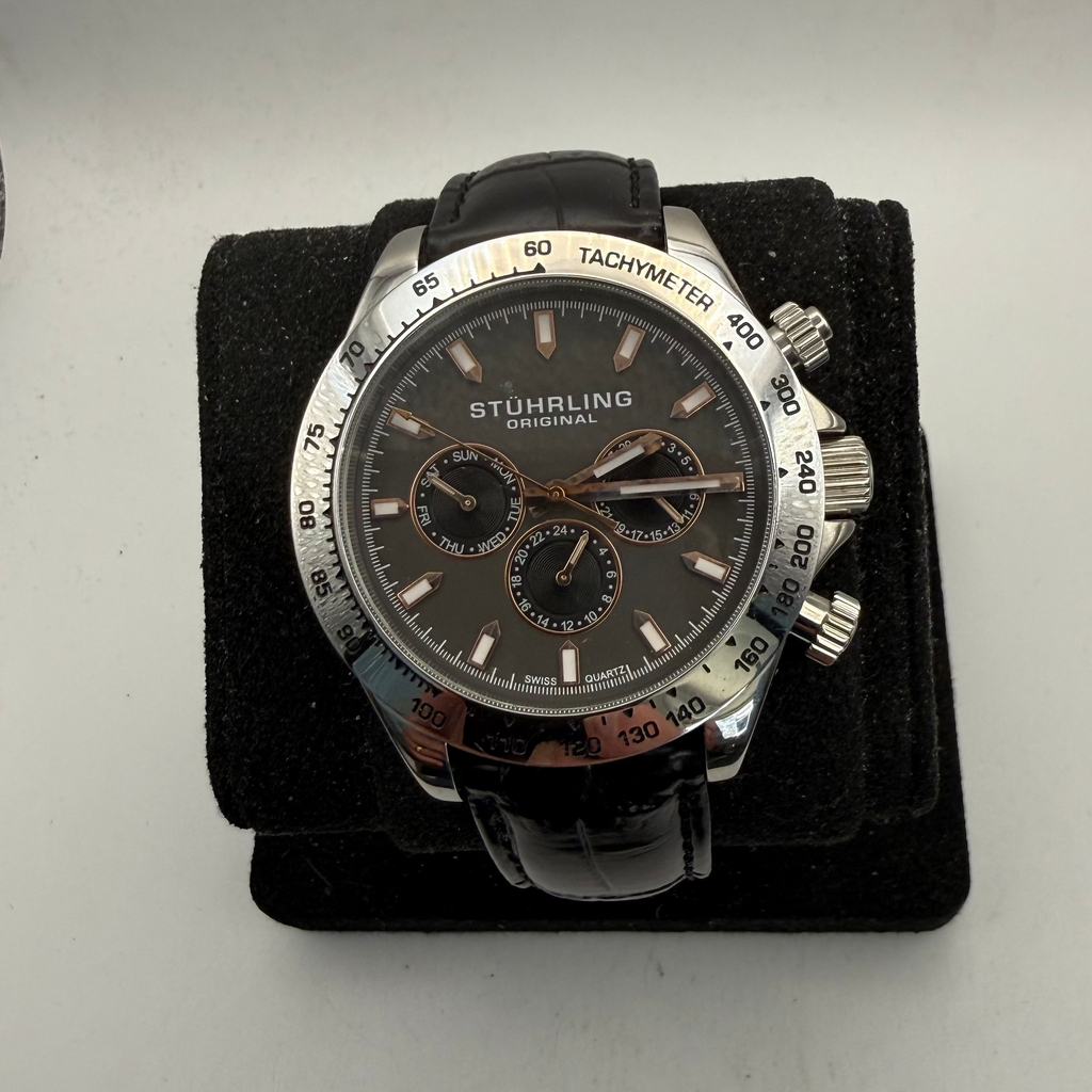 Stuhrling Original Men's Multifunction Tachymeter Quartz Watch (Fully Tested and Working)- £50.00