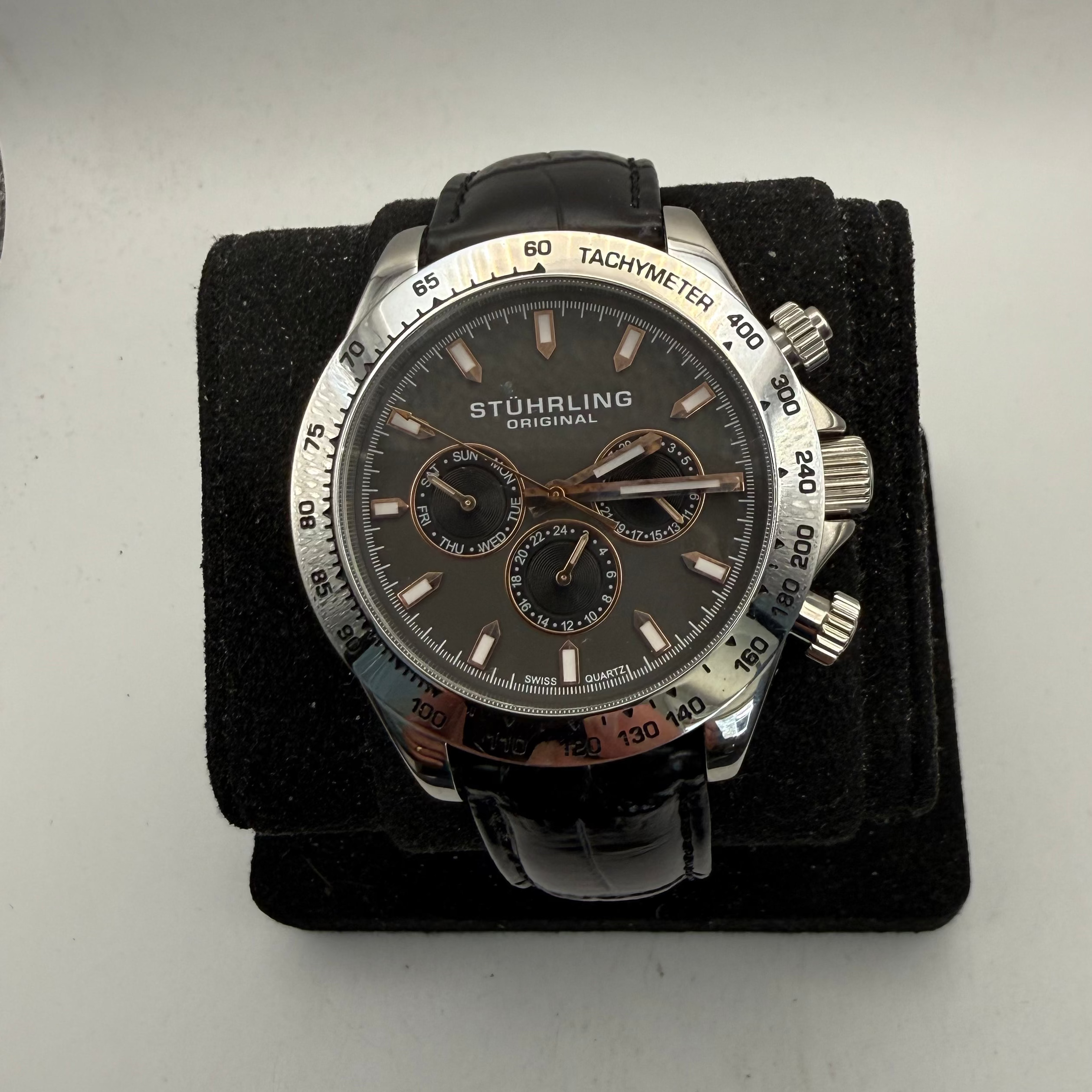 Stuhrling Original Men's Multifunction Tachymeter Quartz Watch (Fully Tested and Working)- £50.00