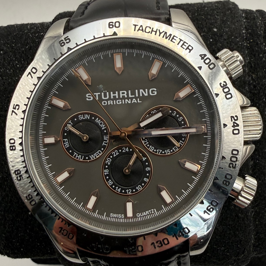 Stuhrling Original Men's Multifunction Tachymeter Quartz Watch (Fully Tested and Working)- £50.00