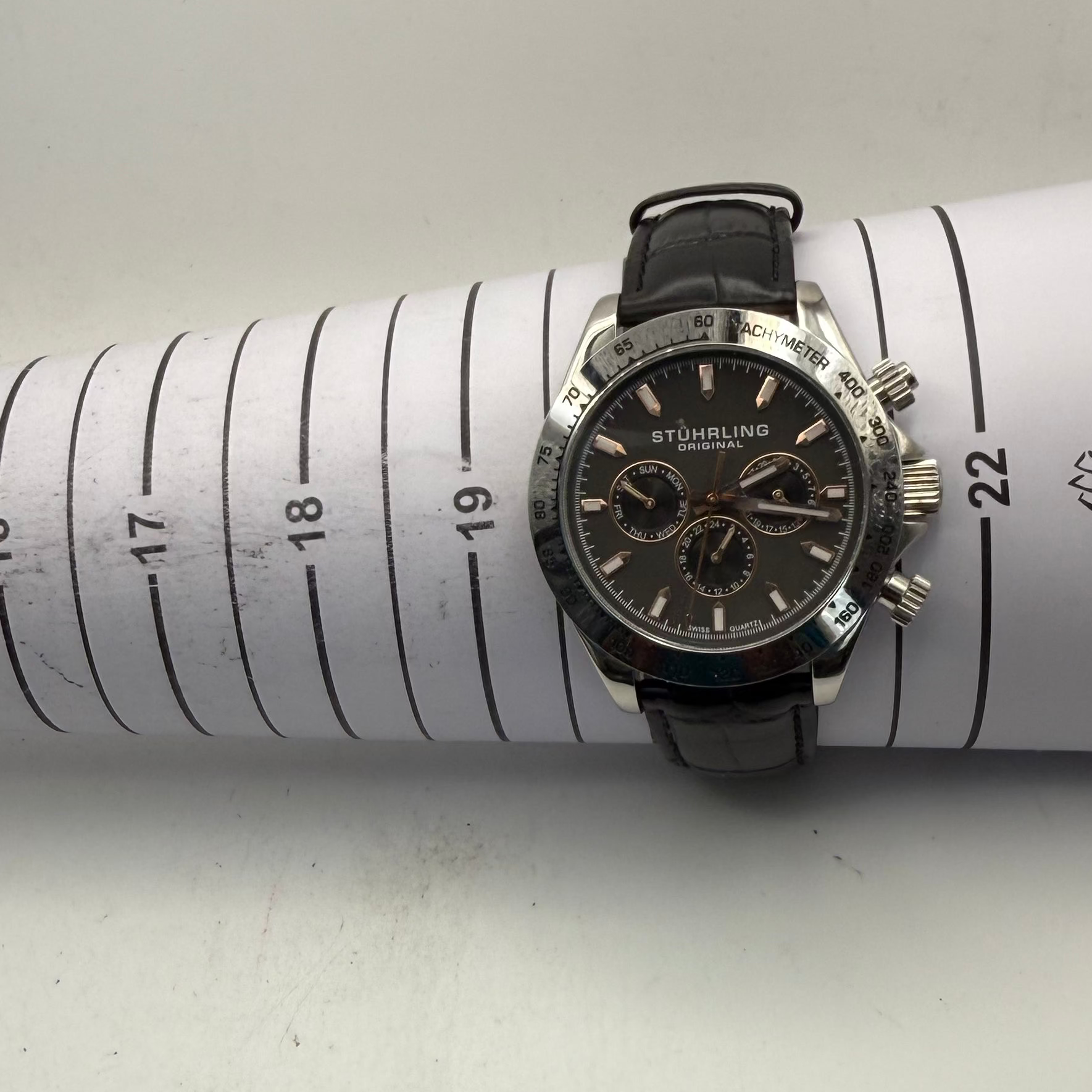 Stuhrling Original Men's Multifunction Tachymeter Quartz Watch (Fully Tested and Working)- £50.00