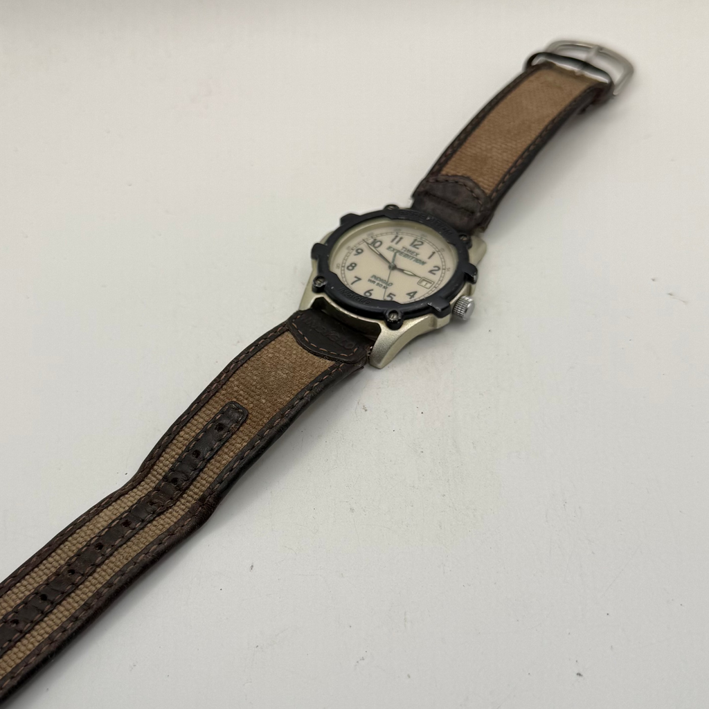 Timex Expedition Indiglo WR50M Men's Quartz Watch Date Brown Canvas Strap (Fully Tested and Working)- £25.00
