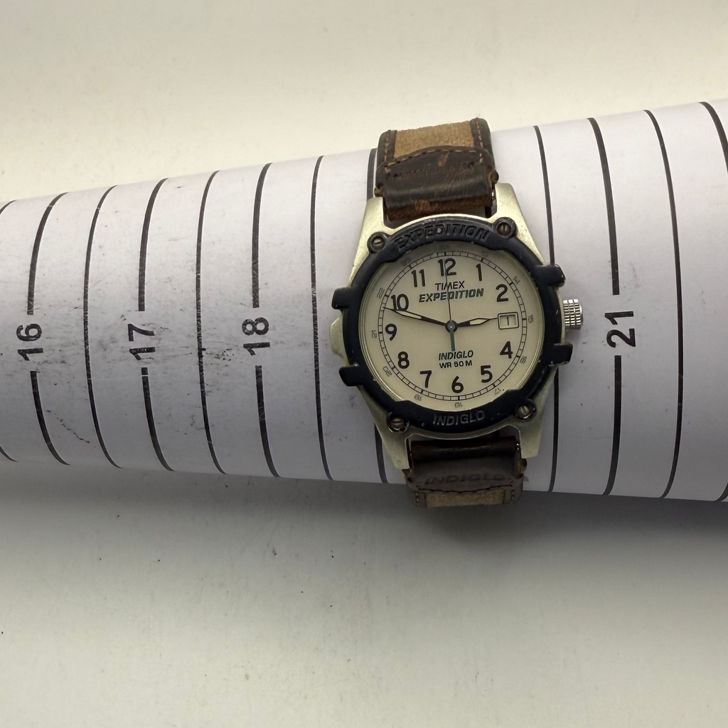 Timex Expedition Indiglo WR50M Men's Quartz Watch Date Brown Canvas Strap (Fully Tested and Working)- £25.00