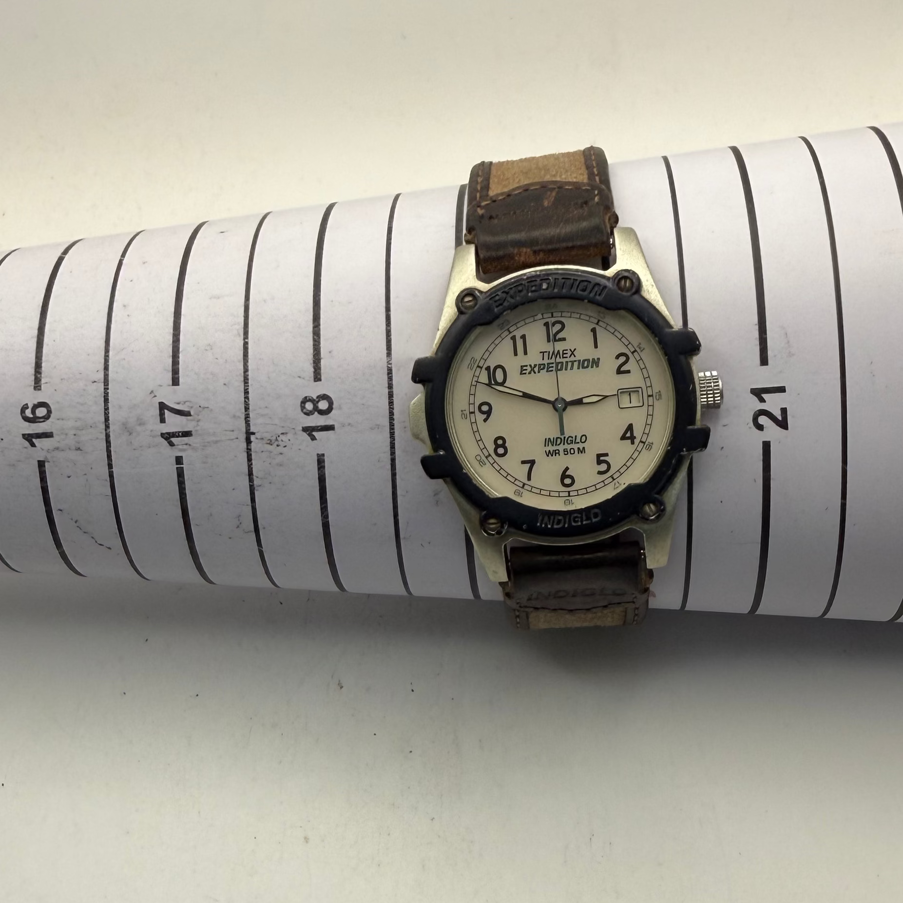 Timex Expedition Indiglo WR50M Men's Quartz Watch Date Brown Canvas Strap (Fully Tested and Working)- £25.00