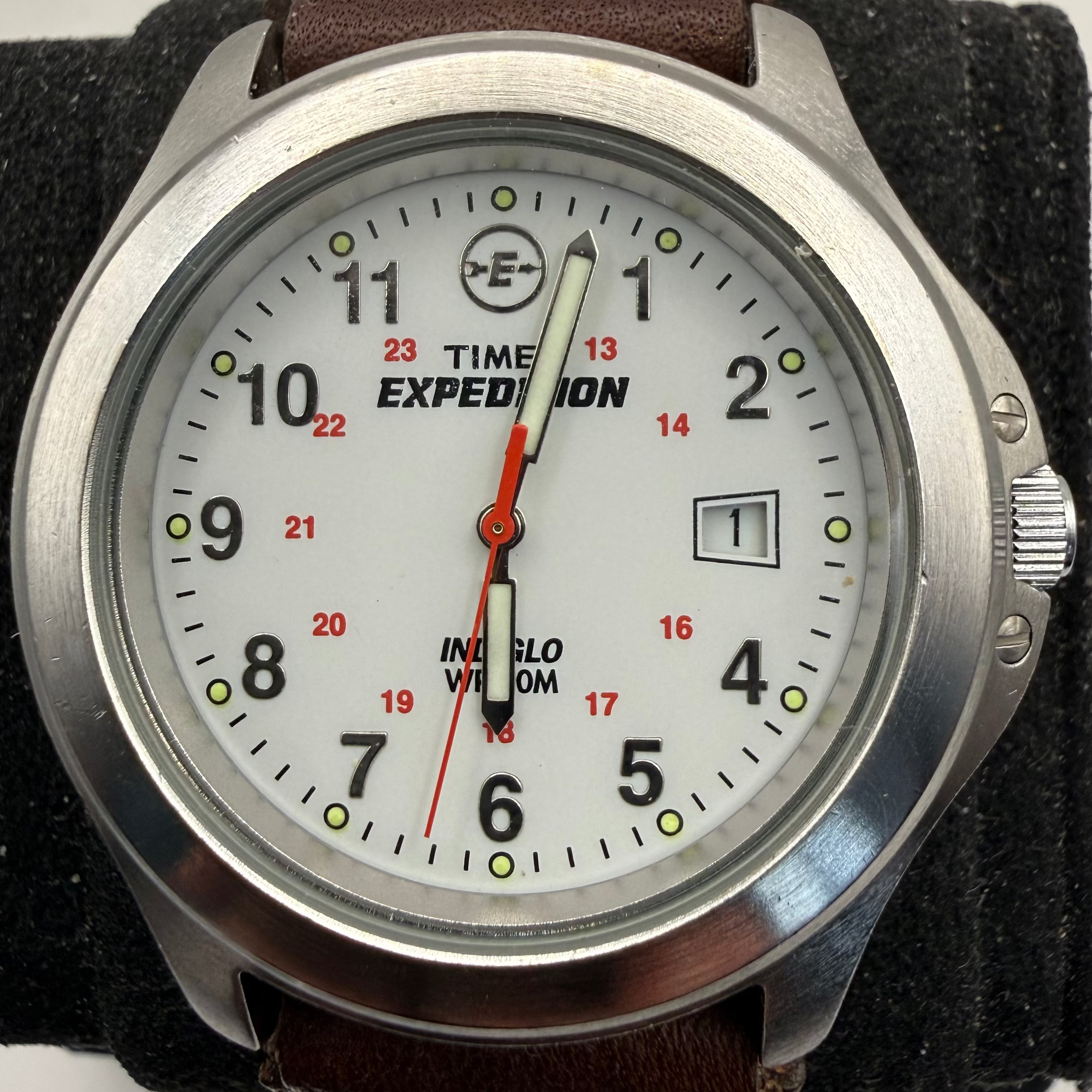 Timex Expedition Indiglo Men's Quartz Date Watch Brown Leather Strap WR50M (Fully Tested and Working)- £25.00