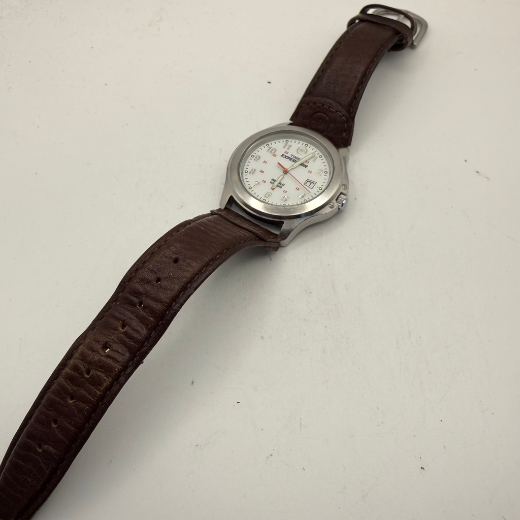Timex Expedition Indiglo Men's Quartz Date Watch Brown Leather Strap WR50M (Fully Tested and Working)- £25.00