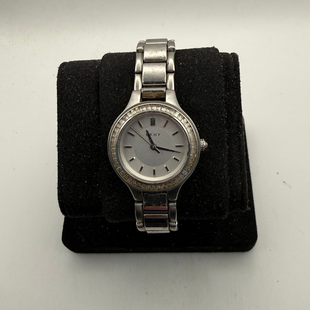 DKNY Ladies Stainless Steel Crystal Bezel Watch (Fully Tested and Working- £25.00
