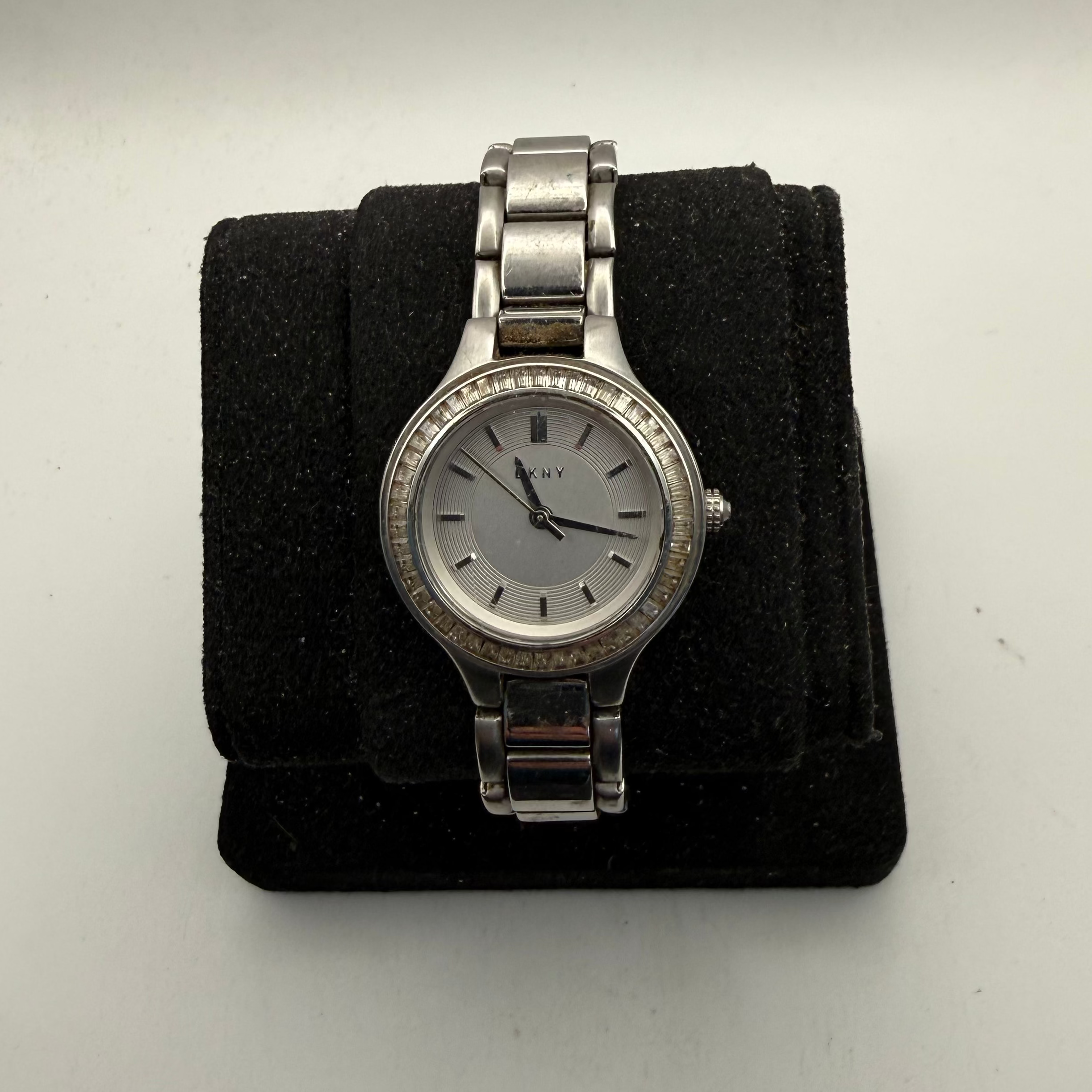 DKNY Ladies Stainless Steel Crystal Bezel Watch (Fully Tested and Working- £25.00