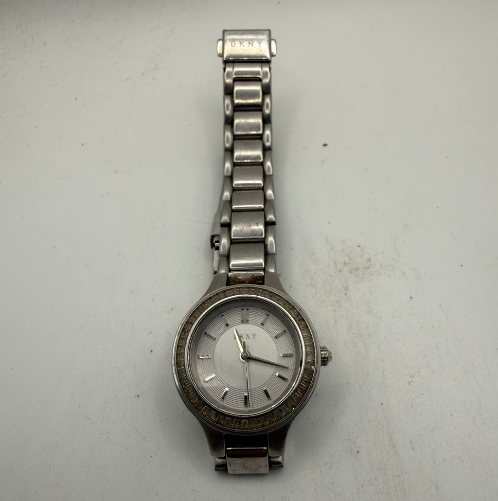 DKNY Ladies Stainless Steel Crystal Bezel Watch (Fully Tested and Working- £25.00