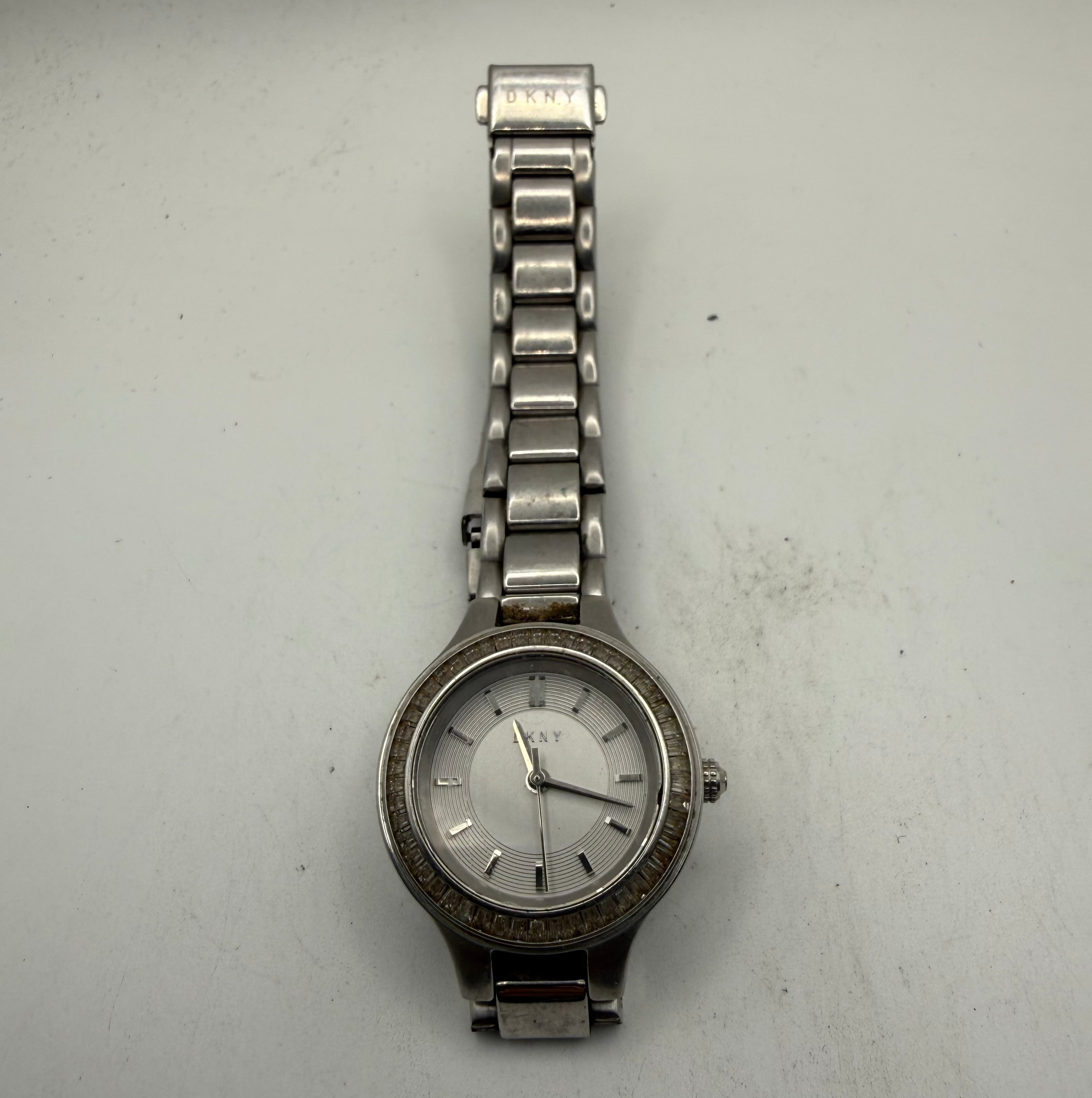 DKNY Ladies Stainless Steel Crystal Bezel Watch (Fully Tested and Working- £25.00