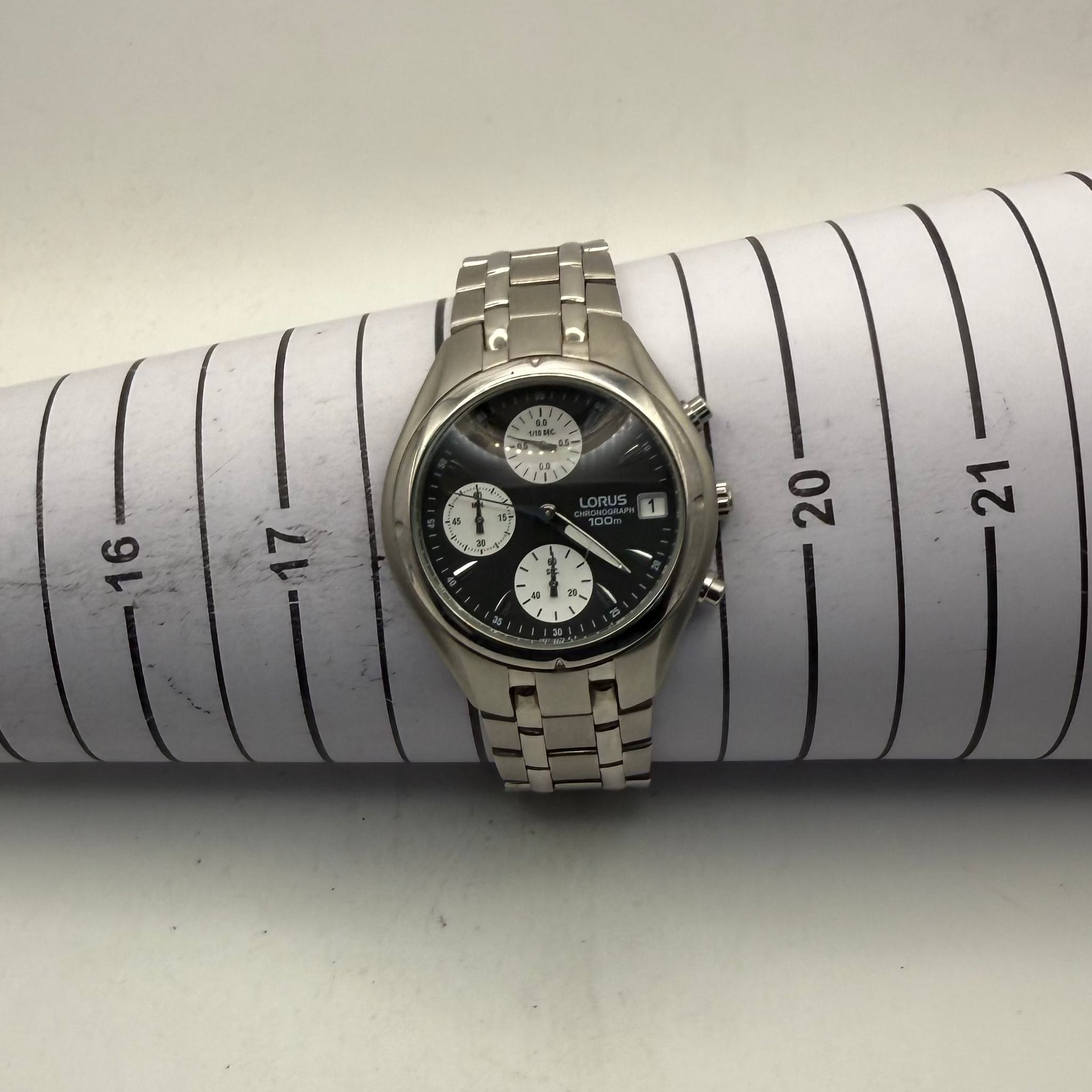 Lorus Chronograph 100m Stainless Steel Men's Watch (Fully Tested and Working)- £40.00