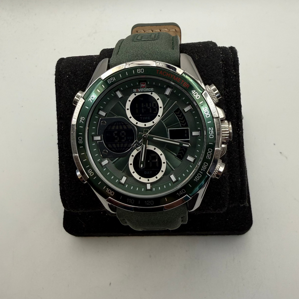 Naviforce Men's Ana-Digi Green Dial Watch (Fully Tested and Working)- £35.00