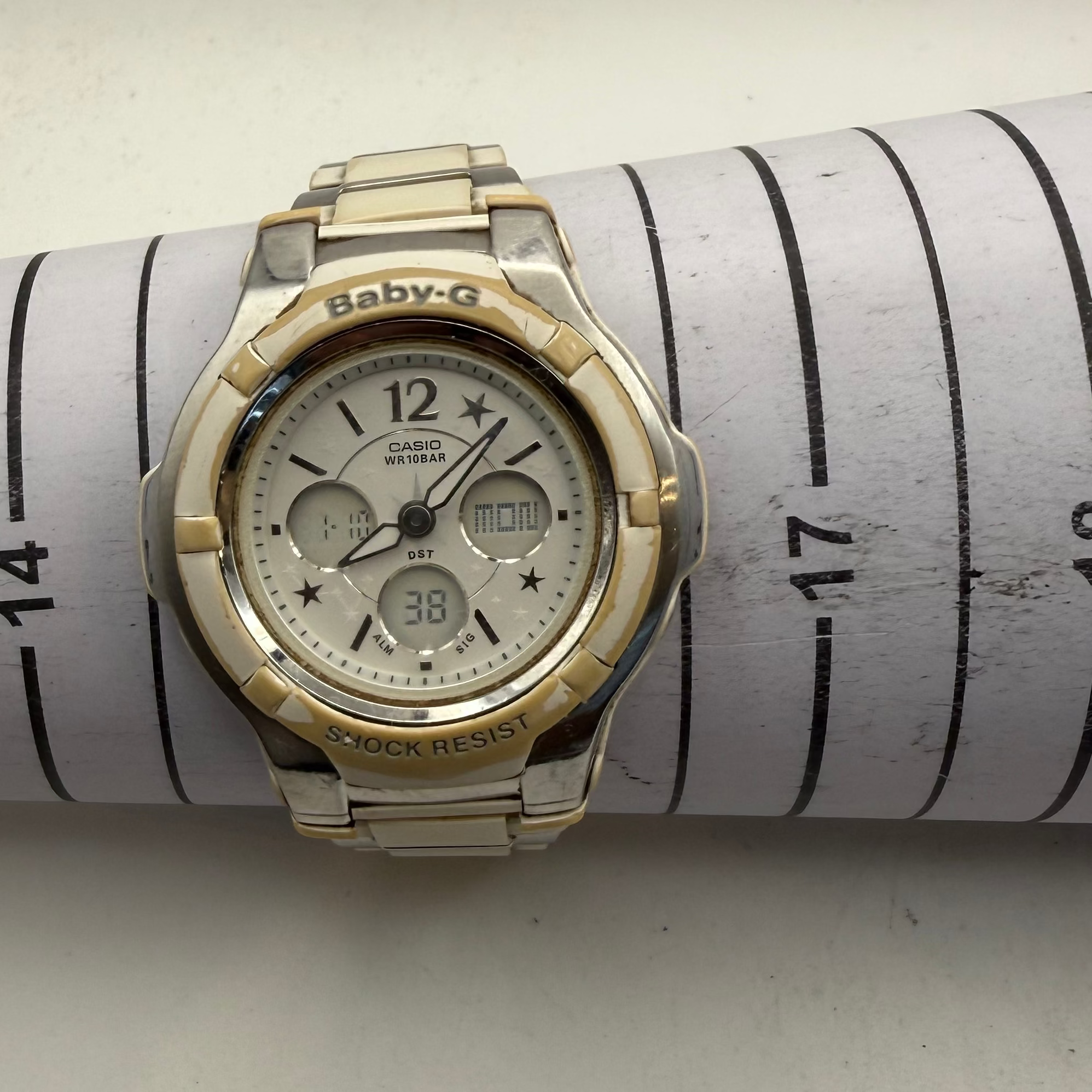 Casio Baby-G Ladies Ana-Digi Watch White/Cream Bracelet (Fully Tested and Working)- £25.00