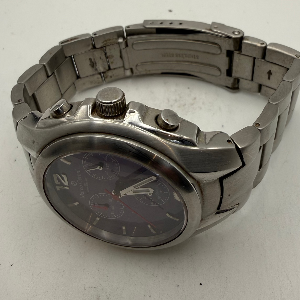 Marco Ceroni Chronograph Stainless Steel Watch Blue Dial Date (Fully Tested and Working)- £35.00