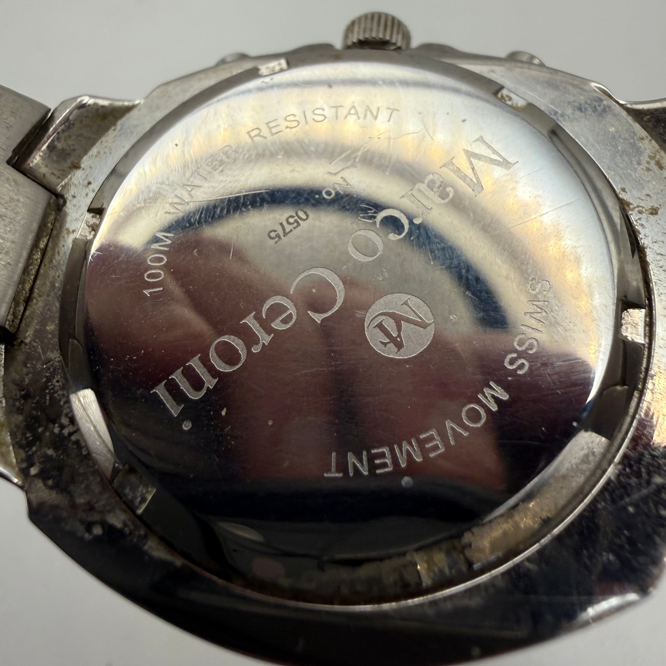 Marco Ceroni Chronograph Stainless Steel Watch Blue Dial Date (Fully Tested and Working)- £35.00