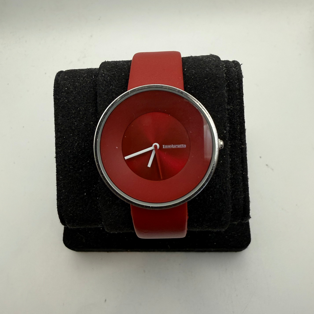 Lambretta Red Minimalist Quartz Watch Red Leather Strap (Fully Tested and Working- £35.00