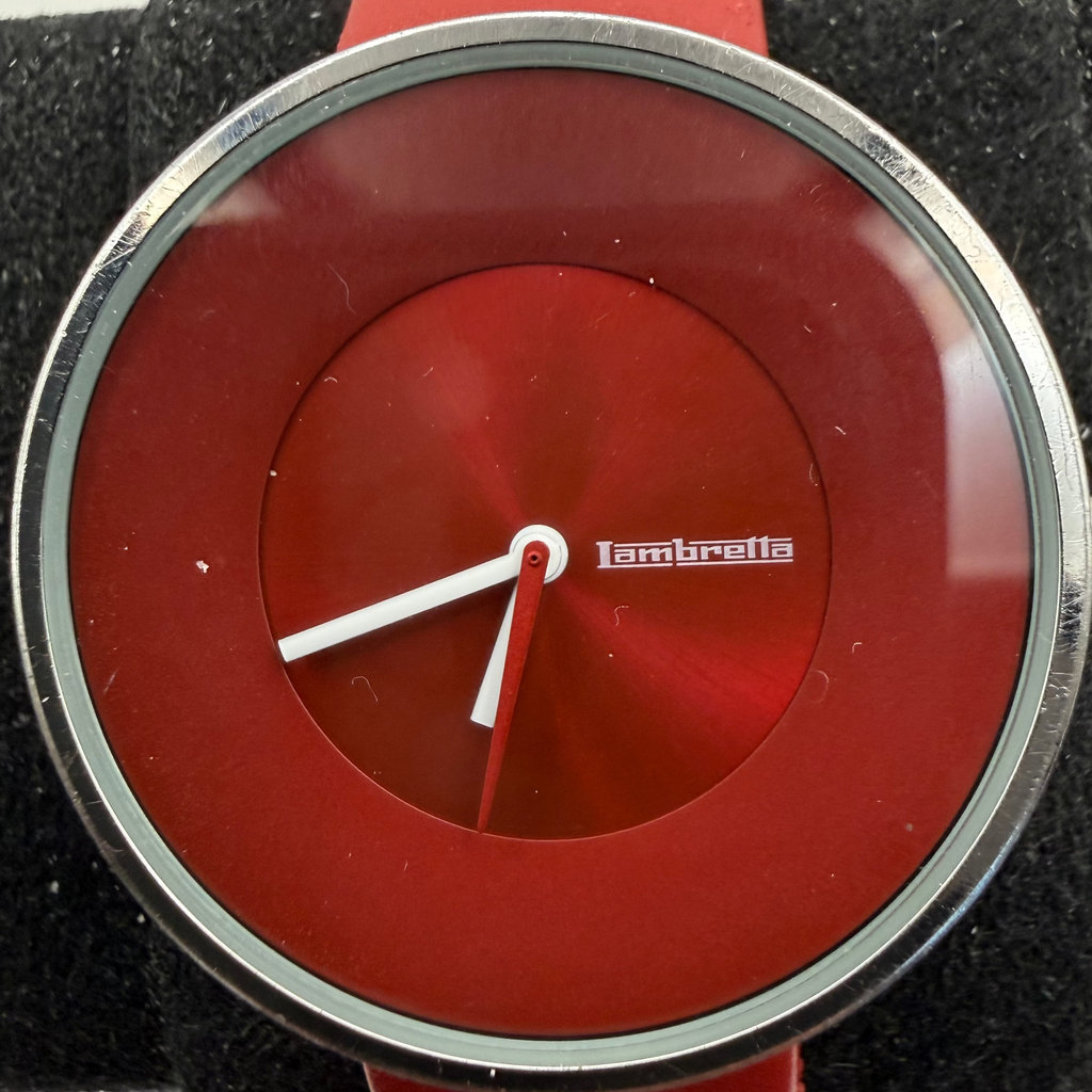 Lambretta Red Minimalist Quartz Watch Red Leather Strap (Fully Tested and Working- £35.00
