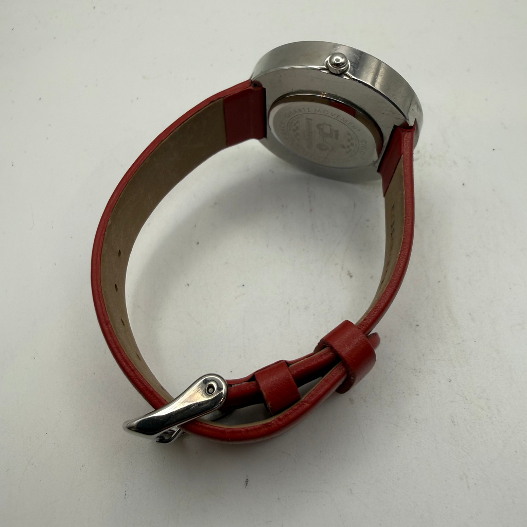 Lambretta Red Minimalist Quartz Watch Red Leather Strap (Fully Tested and Working- £35.00