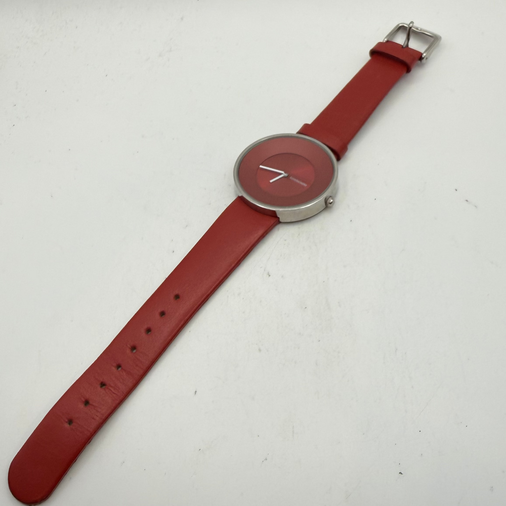 Lambretta Red Minimalist Quartz Watch Red Leather Strap (Fully Tested and Working- £35.00