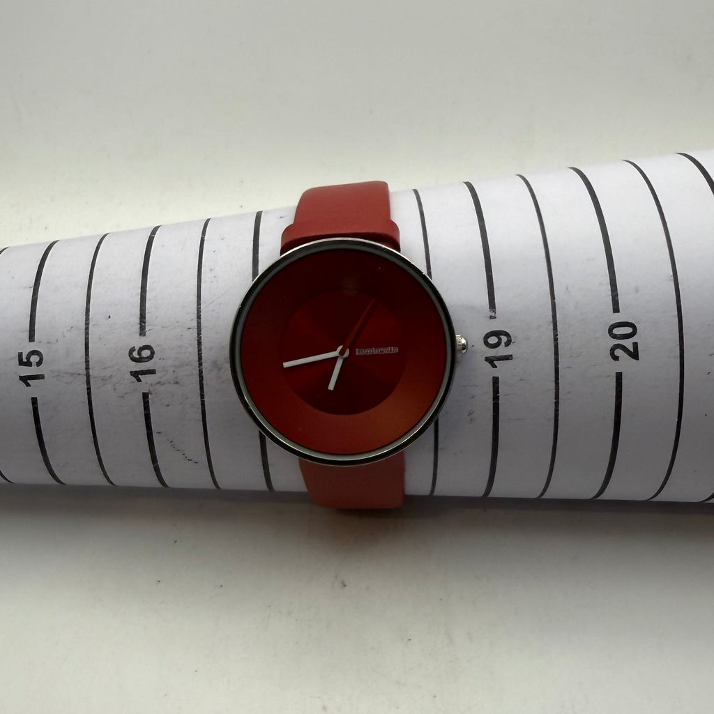 Lambretta Red Minimalist Quartz Watch Red Leather Strap (Fully Tested and Working- £35.00