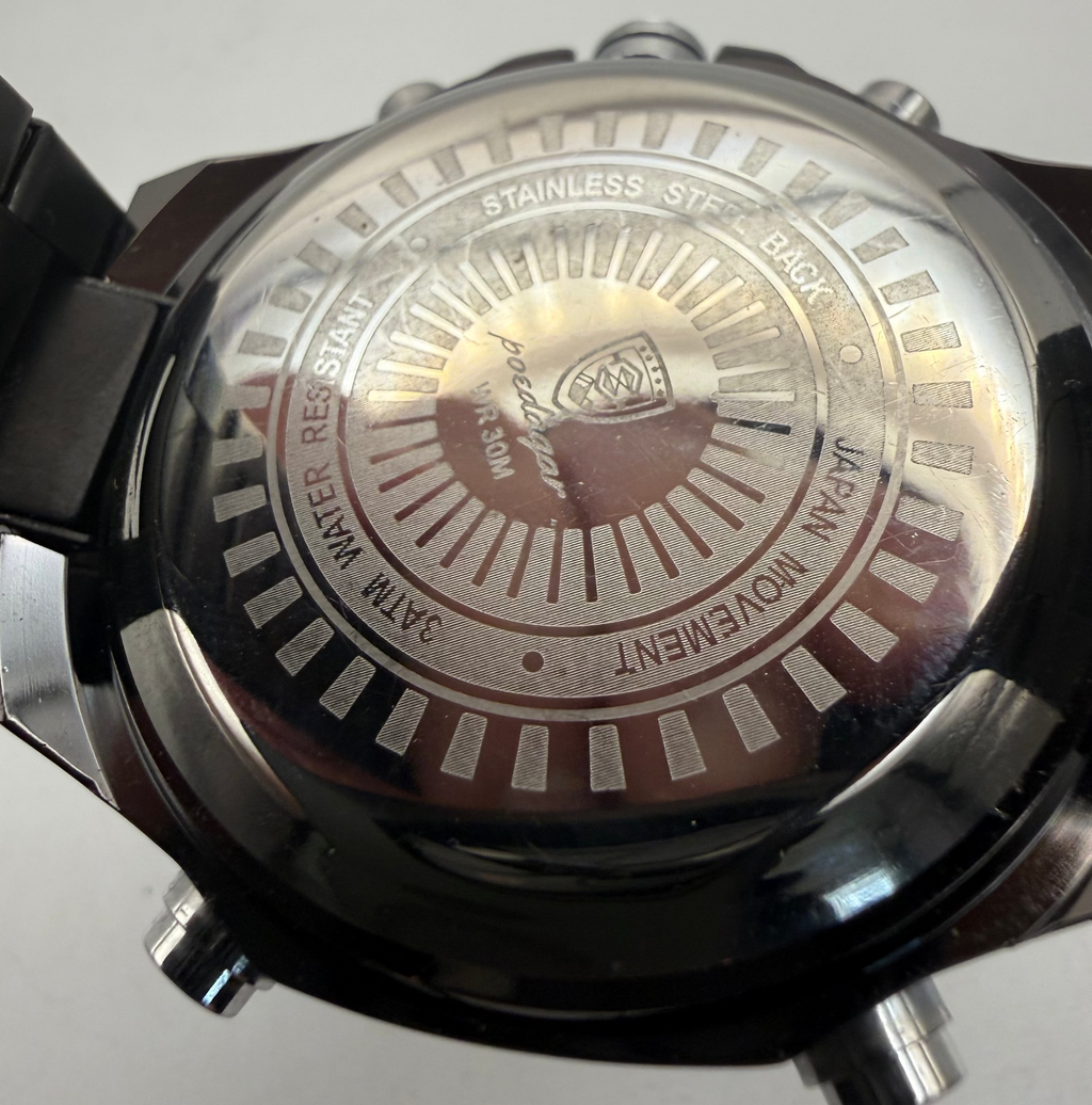 Poedagar Men's Ana-Digi Black Stainless Steel Watch 50mm (Fully Tested and Working)- £35.00