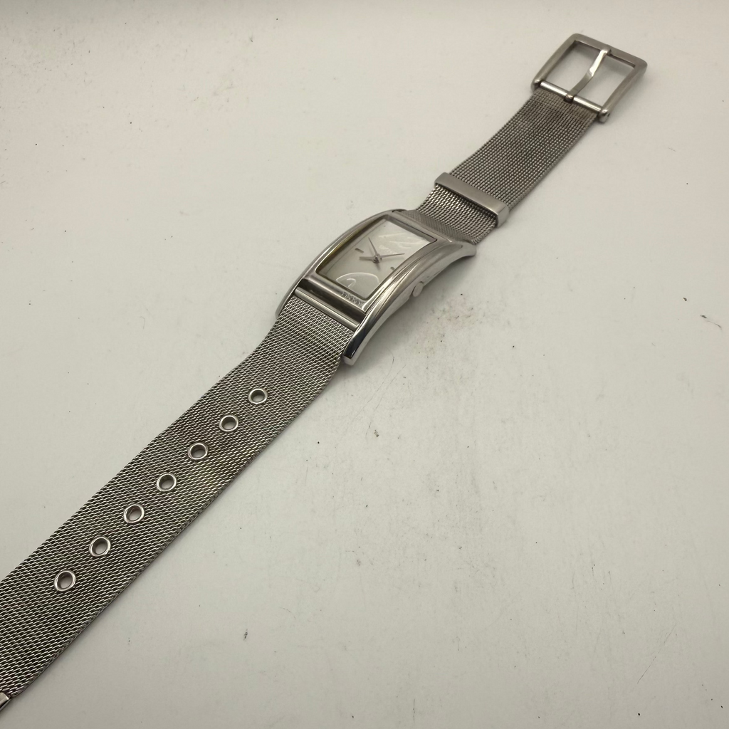 DKNY Ladies Silver Rectangular Mesh Bracelet Watch (Fully Tested and Working)- £25.00