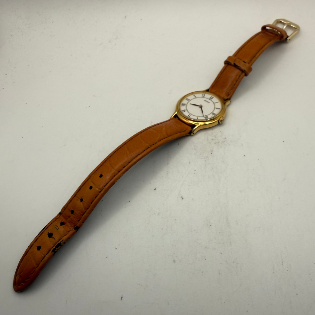 Seiko V700-6091 Ladies Quartz Watch Gold Tone White Roman Dial (Fully Tested and Working)- £30.00