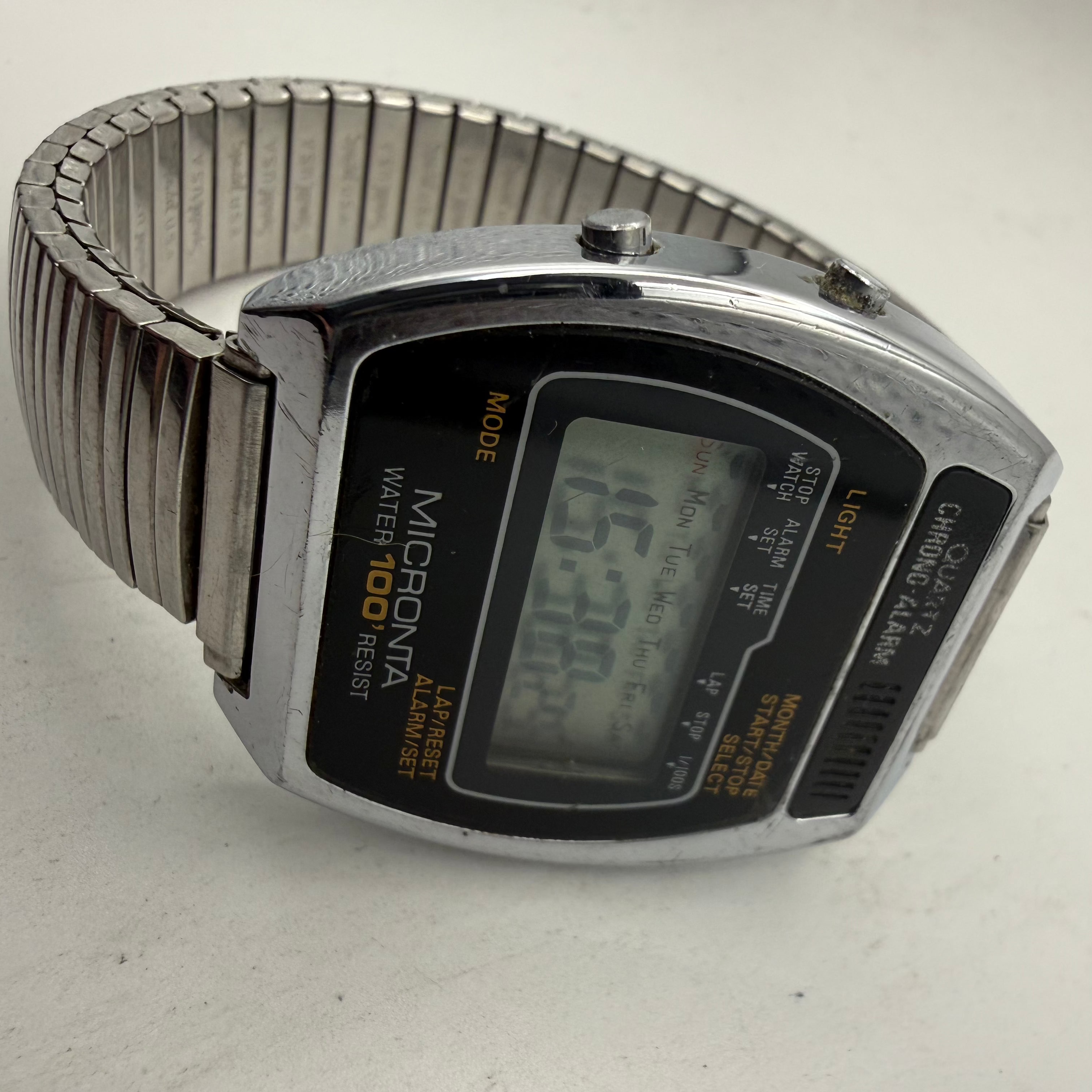 Micronta Vintage Quartz Chrono Alarm Digital Watch 100M Water Resist (Fully Tested and Working)- £65.00