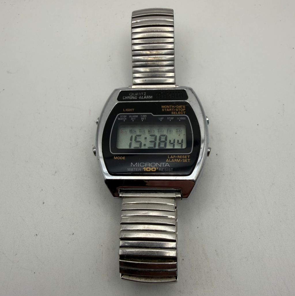 Micronta Vintage Quartz Chrono Alarm Digital Watch 100M Water Resist (Fully Tested and Working)- £65.00