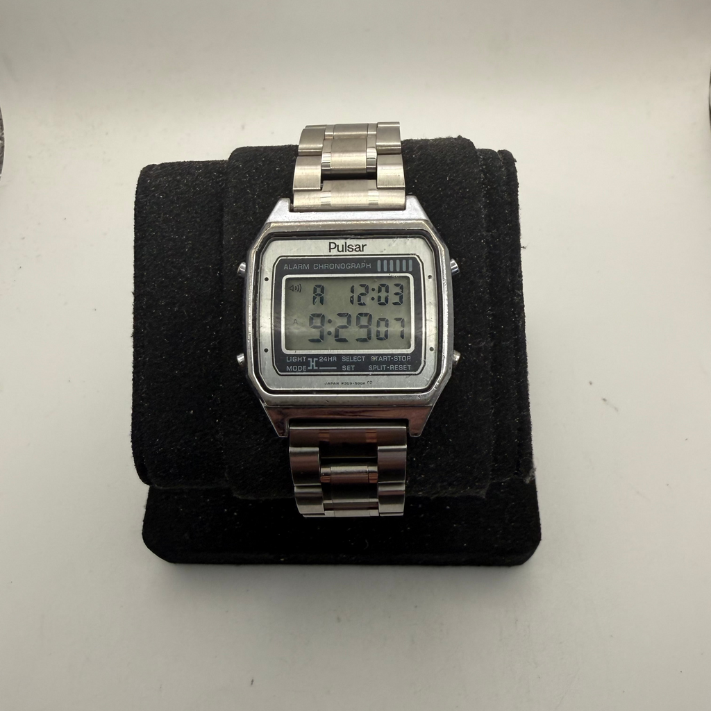 Vintage Pulsar Alarm Chronograph Digital Watch Stainless Steel (Fully Tested and Working)- £65.00