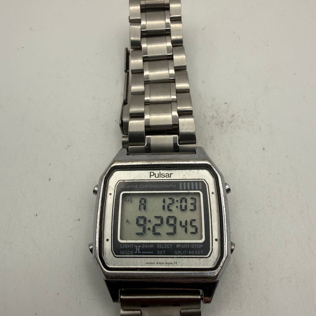 Vintage Pulsar Alarm Chronograph Digital Watch Stainless Steel (Fully Tested and Working)- £65.00