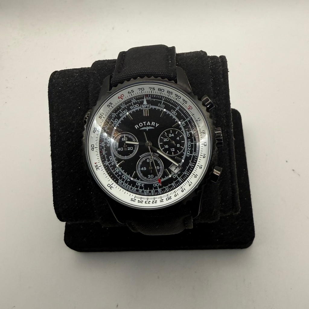 Rotary GS00212/04 Chronograph Men's Watch Black PVD 46mm (Fully Tested and Working)- £100.00