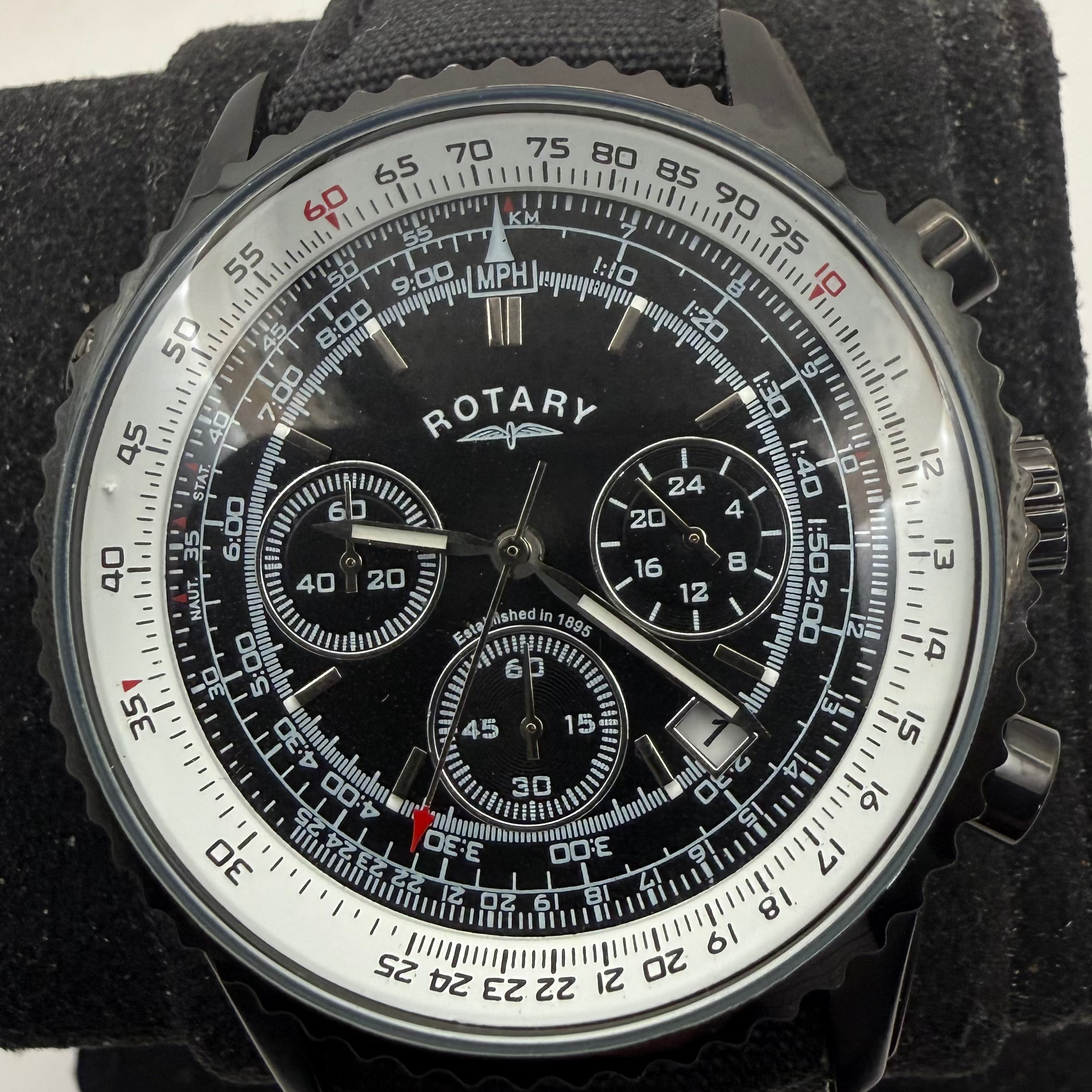 Rotary GS00212/04 Chronograph Men's Watch Black PVD 46mm (Fully Tested and Working)- £100.00
