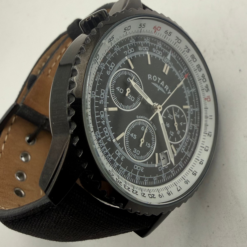 Rotary GS00212/04 Chronograph Men's Watch Black PVD 46mm (Fully Tested and Working)- £100.00