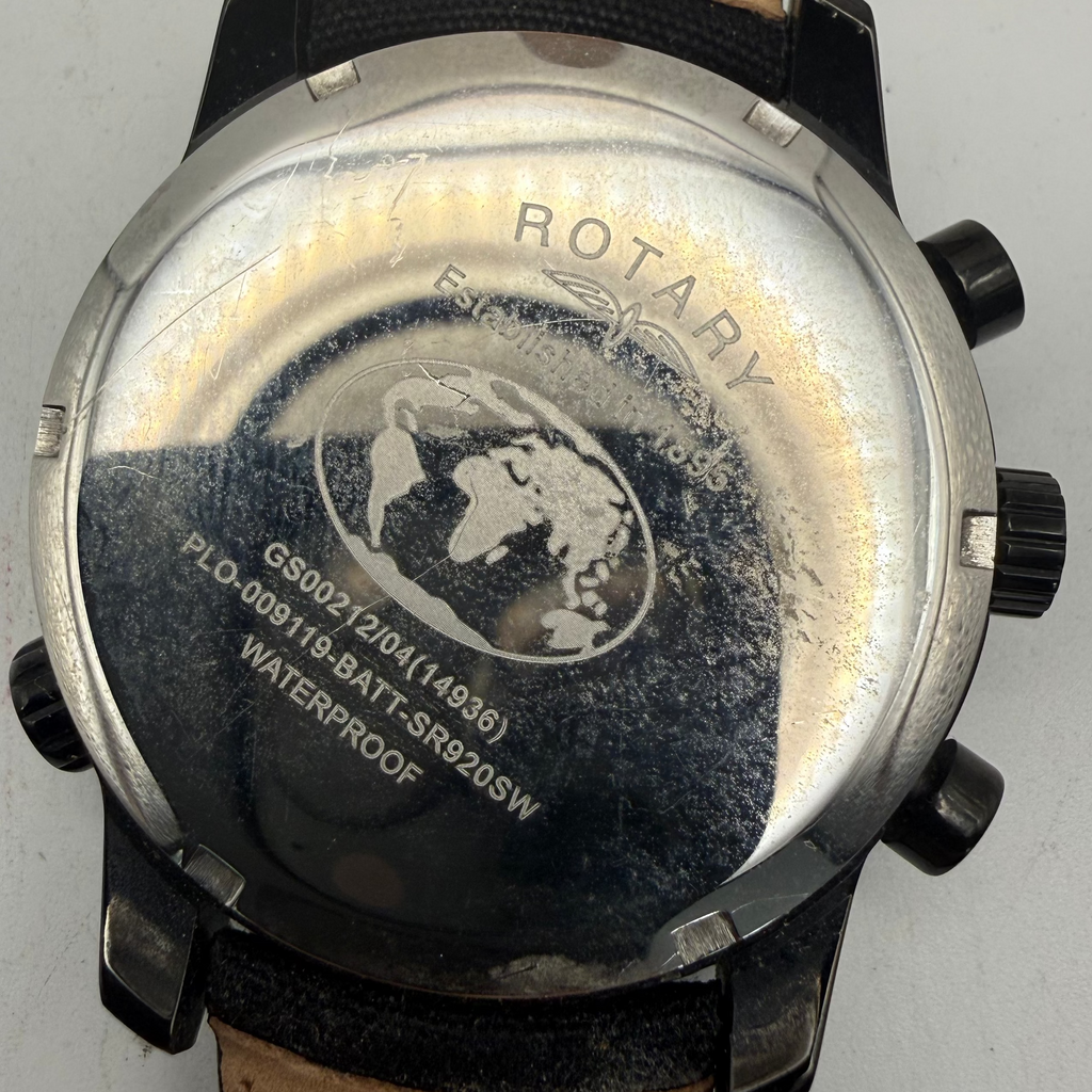Rotary GS00212/04 Chronograph Men's Watch Black PVD 46mm (Fully Tested and Working)- £100.00