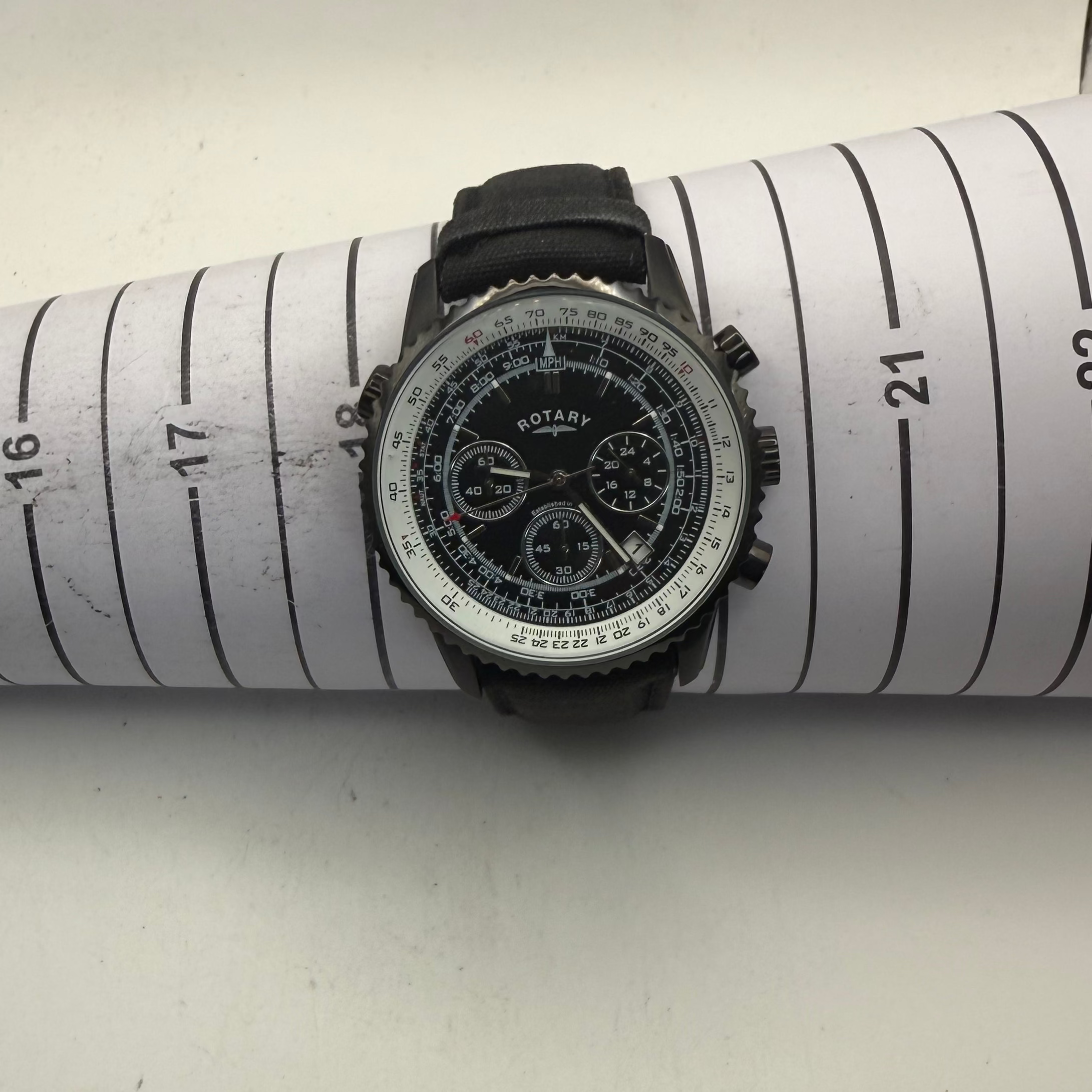 Rotary GS00212/04 Chronograph Men's Watch Black PVD 46mm (Fully Tested and Working)- £100.00