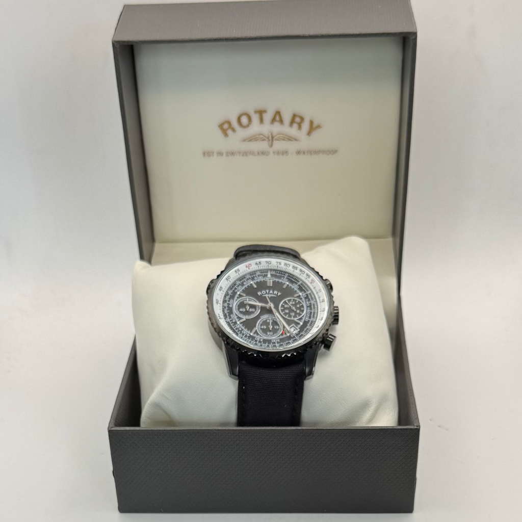 Rotary GS00212/04 Chronograph Men's Watch Black PVD 46mm (Fully Tested and Working)- £100.00