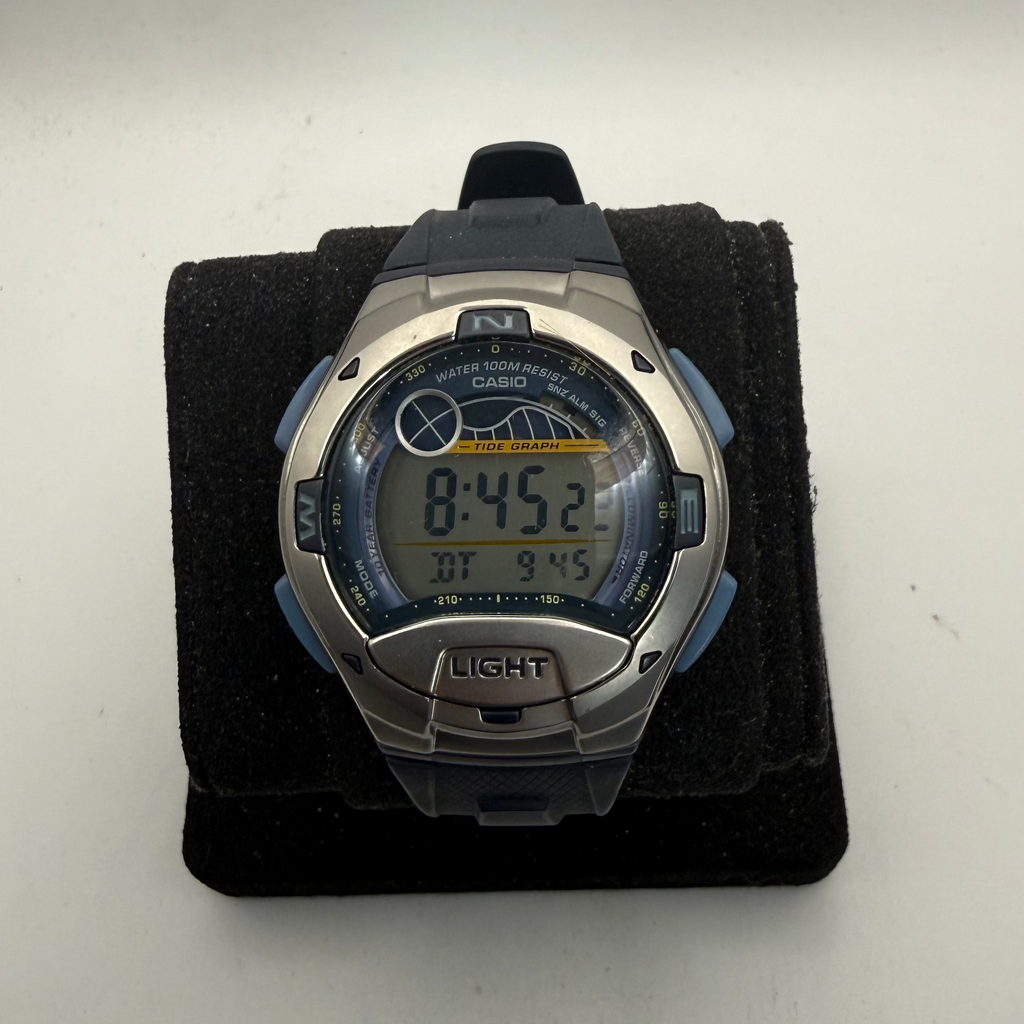 Casio Tide Graph Digital Watch 43mm 100M WR Alarm Chronograph New Battery (Fully Tested and Working)- £25.00