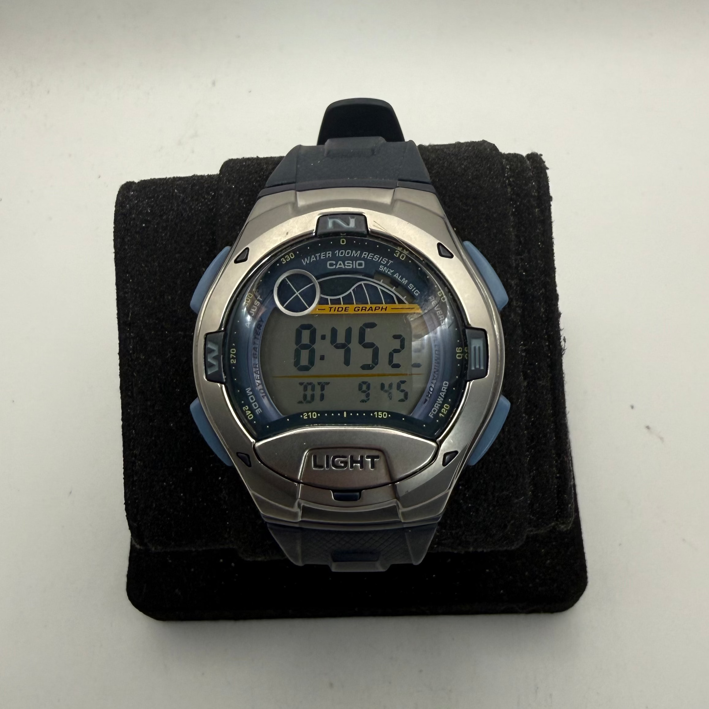 Casio Tide Graph Digital Watch 43mm 100M WR Alarm Chronograph New Battery (Fully Tested and Working)- £25.00