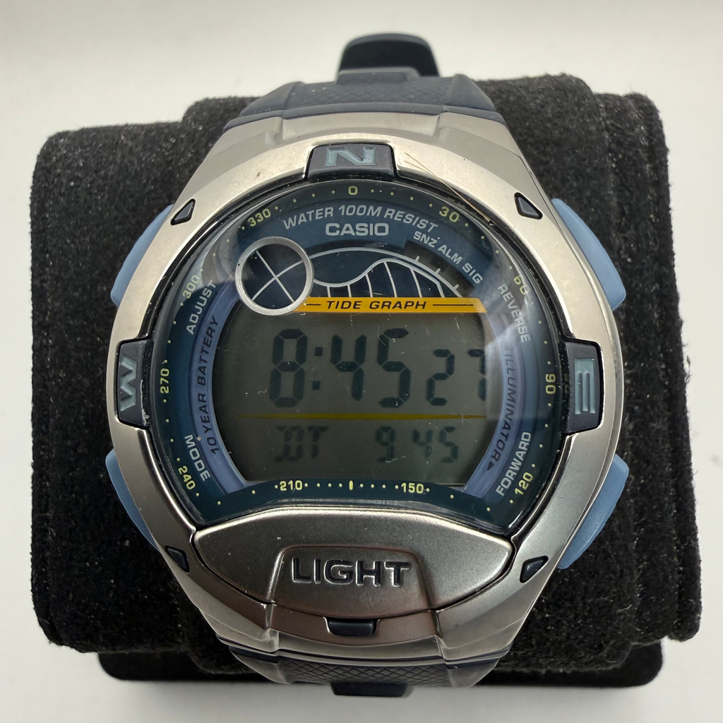 Casio Tide Graph Digital Watch 43mm 100M WR Alarm Chronograph New Battery (Fully Tested and Working)- £25.00
