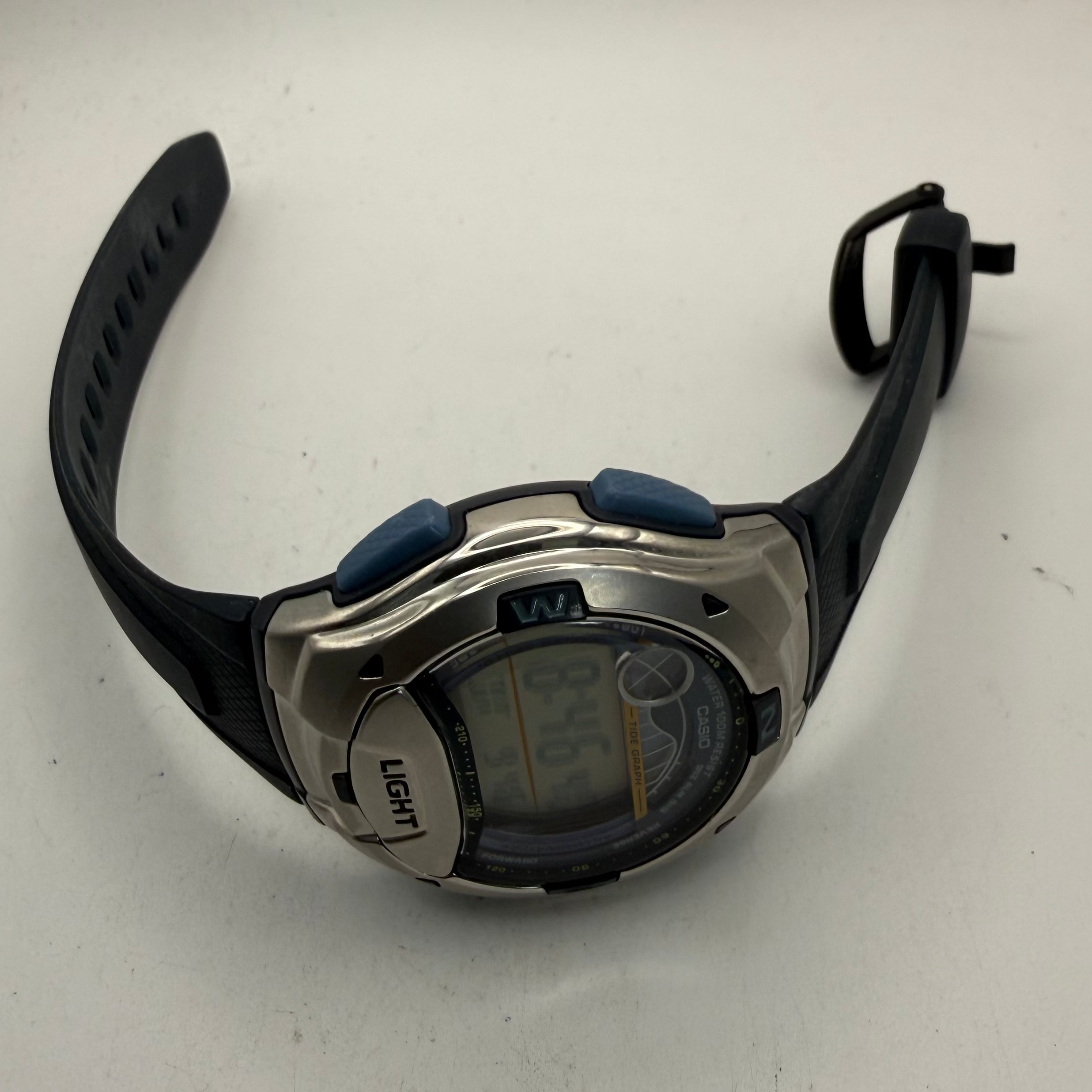 Casio Tide Graph Digital Watch 43mm 100M WR Alarm Chronograph New Battery (Fully Tested and Working)- £25.00
