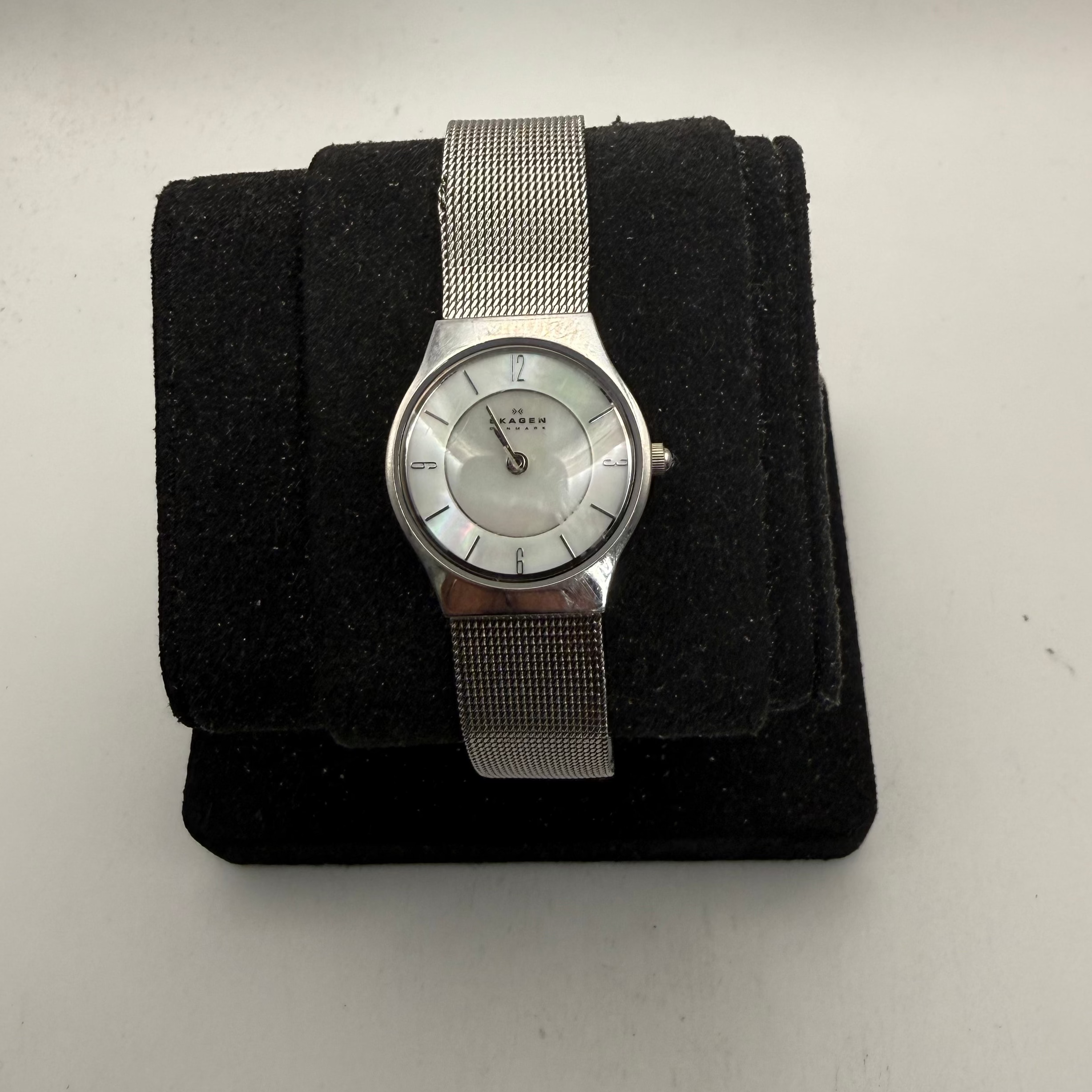 Skagen Denmark Ladies Stainless Steel Mesh Bracelet Watch Mother of Pearl Dial 233XSSS (Fully Tested and Working)- £25.00
