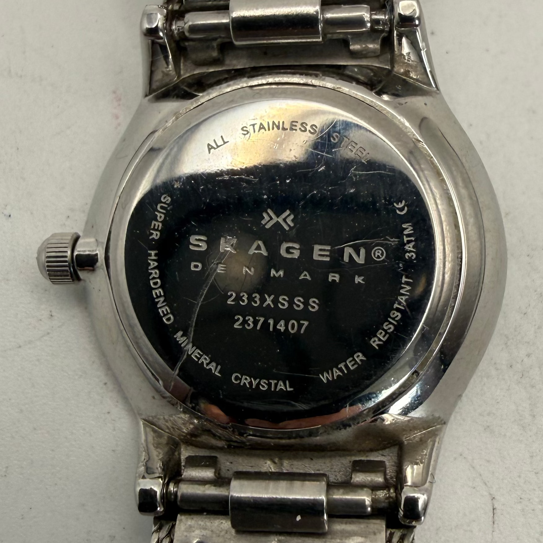 Skagen Denmark Ladies Stainless Steel Mesh Bracelet Watch Mother of Pearl Dial 233XSSS (Fully Tested and Working)- £25.00
