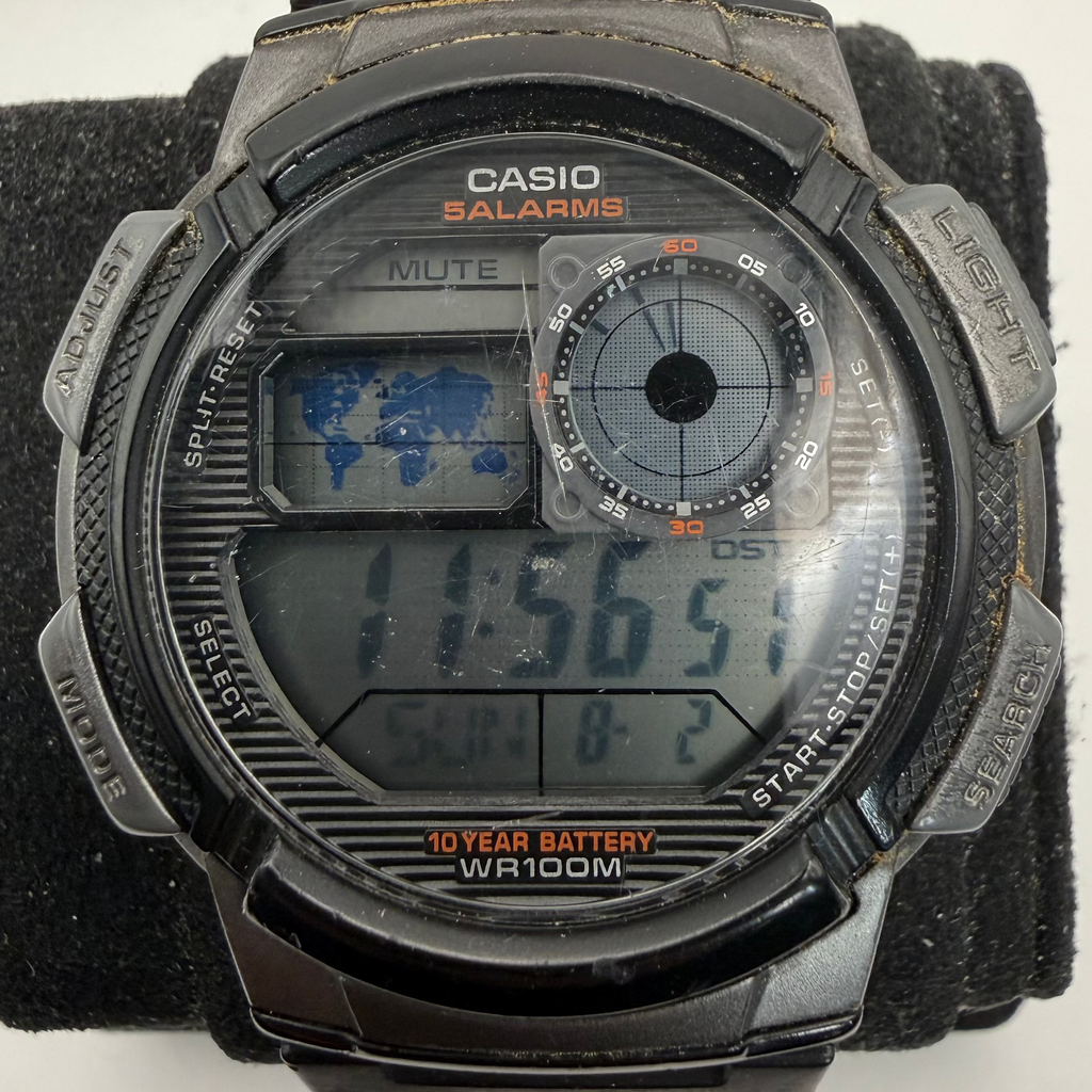 Casio AE-1000W World Time Digital Watch 46mm 10 Year Battery WR100M (Fully Tested and Working- £25.00)