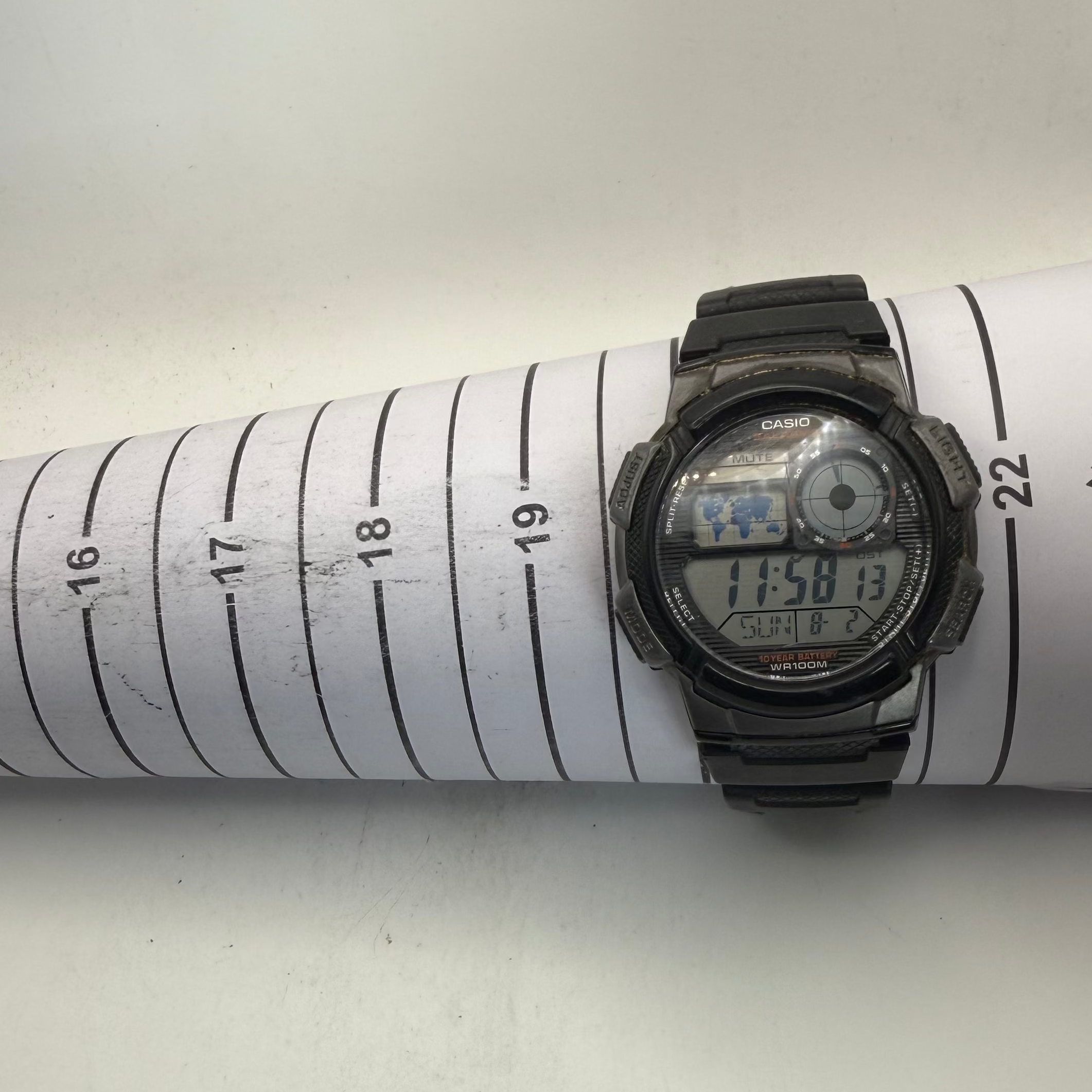 Casio AE-1000W World Time Digital Watch 46mm 10 Year Battery WR100M (Fully Tested and Working- £25.00)