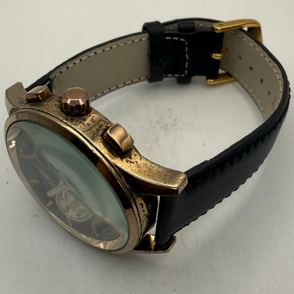 Sekonda Men's Chronograph Rose Gold Tone Black Dial Watch 46mm New Strap (Fully Tested and Working)- £45.00