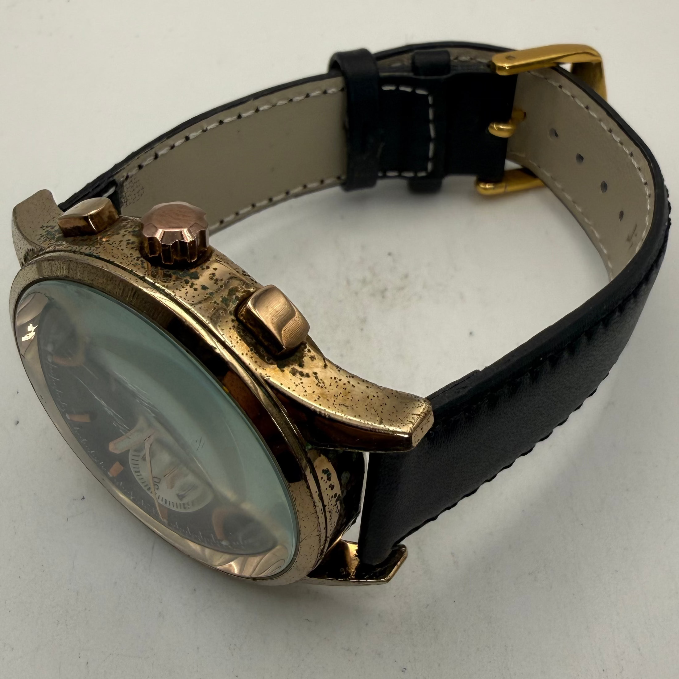 Sekonda Men's Chronograph Rose Gold Tone Black Dial Watch 46mm New Strap (Fully Tested and Working)- £45.00