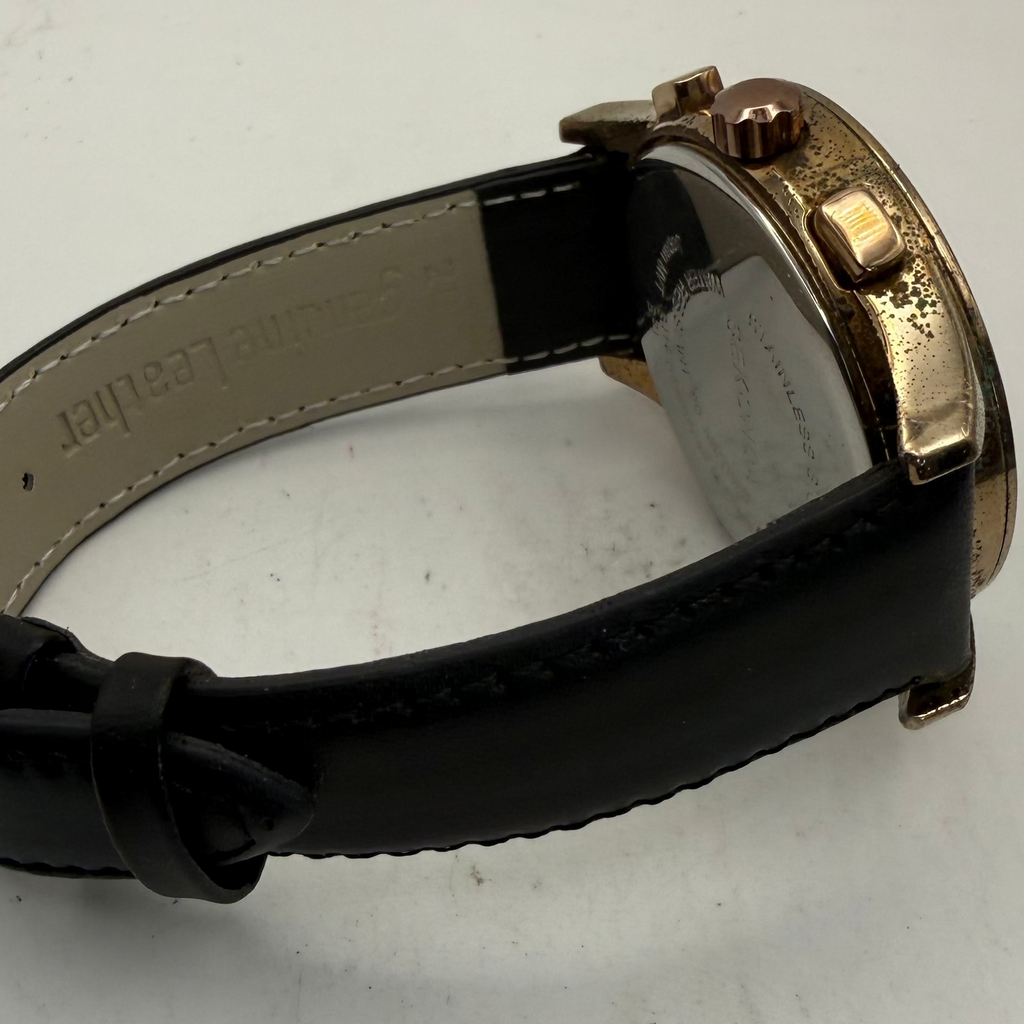 Sekonda Men's Chronograph Rose Gold Tone Black Dial Watch 46mm New Strap (Fully Tested and Working)- £45.00
