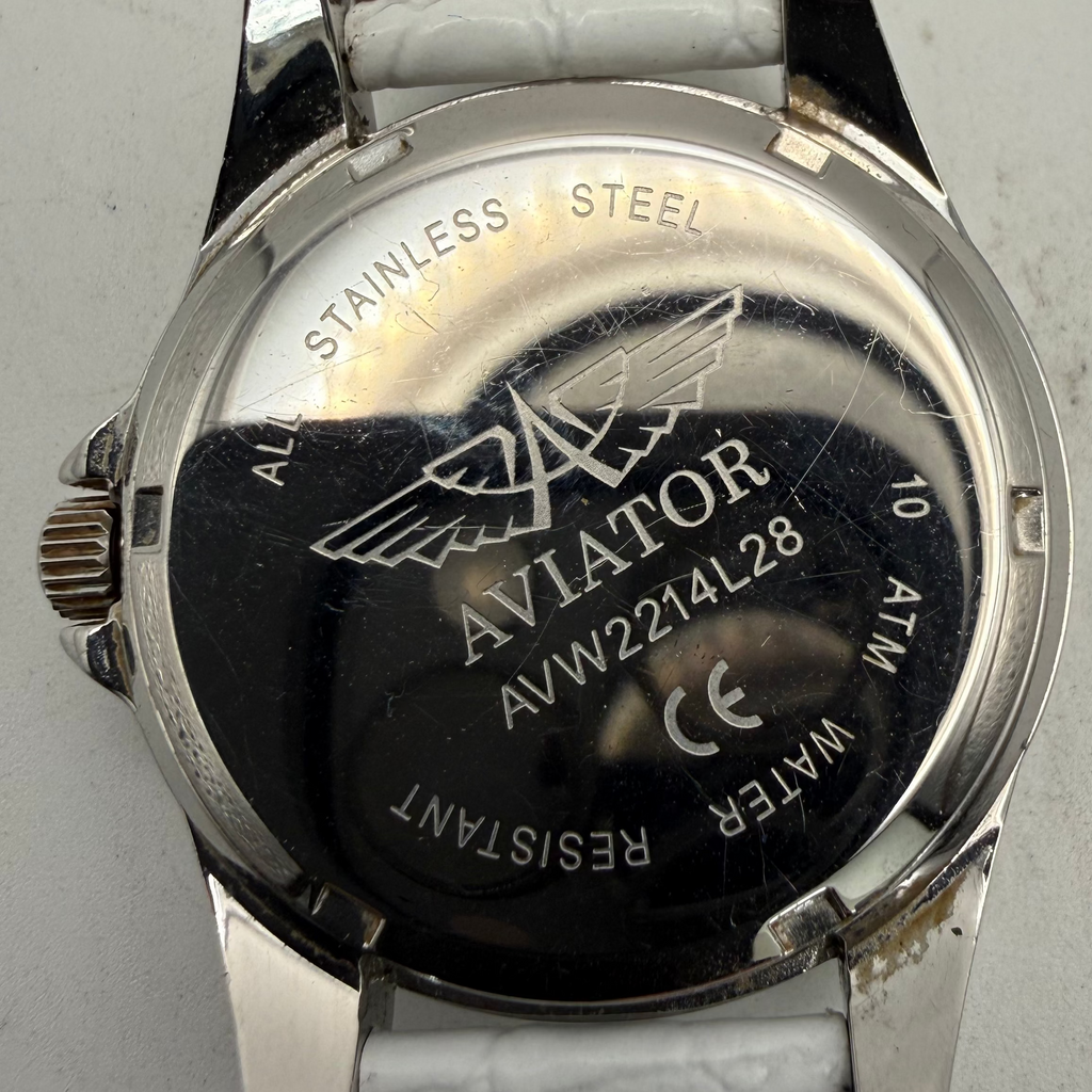 Aviator Ladies Crystal Multi-Function White Mother of Pearl Watch 37mm (Fully Tested and Working)- £35.00