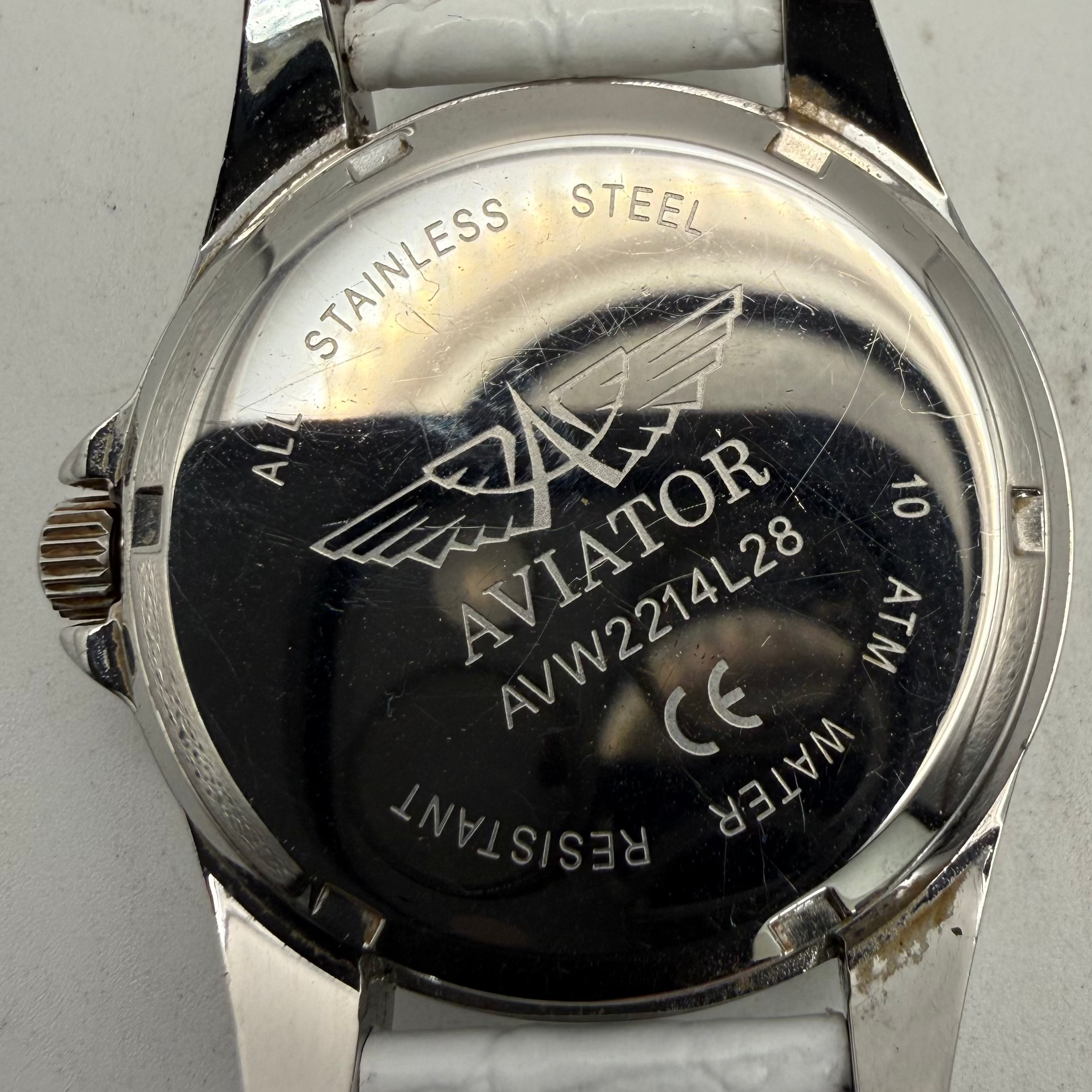 Aviator Ladies Crystal Multi-Function White Mother of Pearl Watch 37mm (Fully Tested and Working)- £35.00