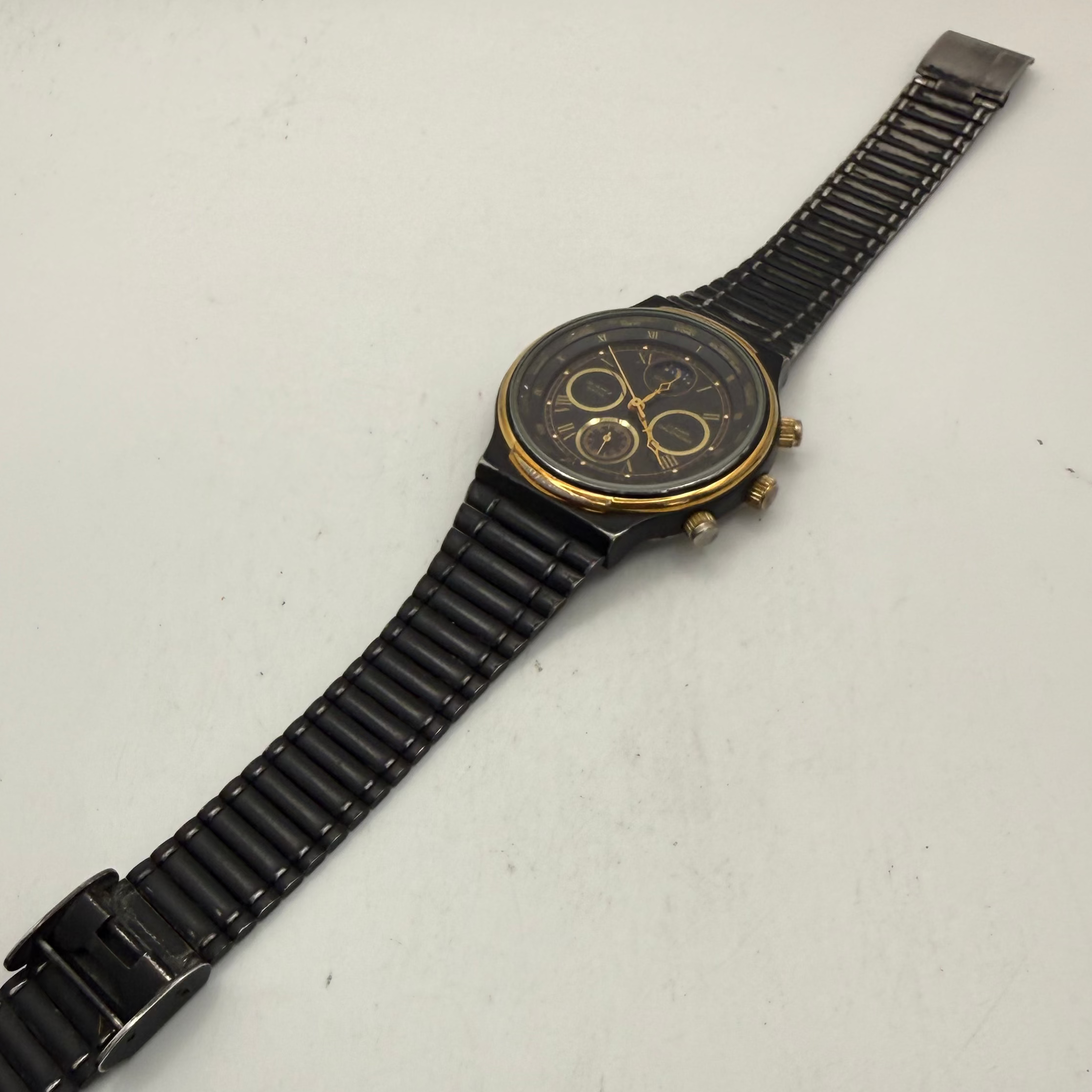Sekonda Lunar Calendar Black & Gold Quartz Watch 40mm (Fully Tested and Working)- £25.00